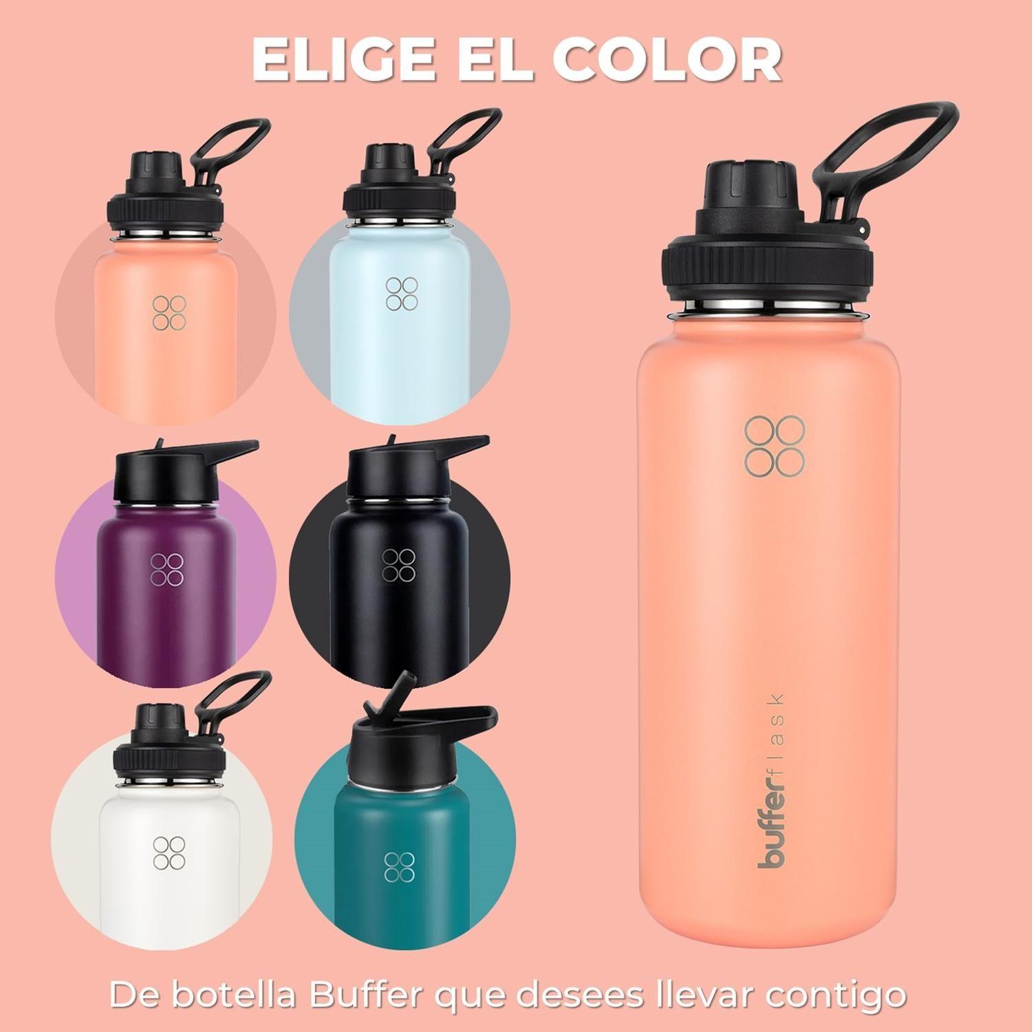 Botella Termica de Agua Acero Inox Buffer + Tapas 1L-6