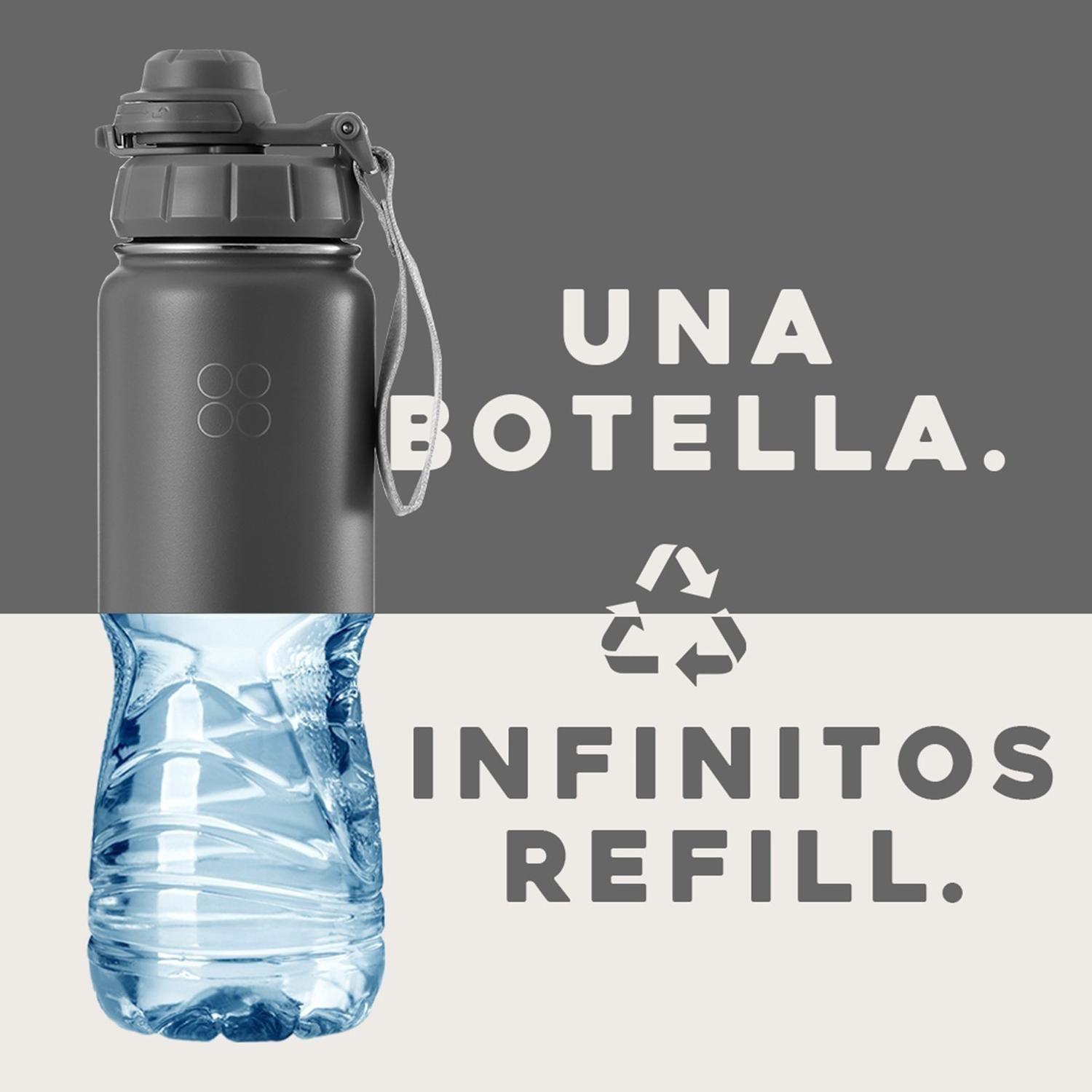 Botella Termica de Agua Acero Inox Buffer + Tapas 1L-3
