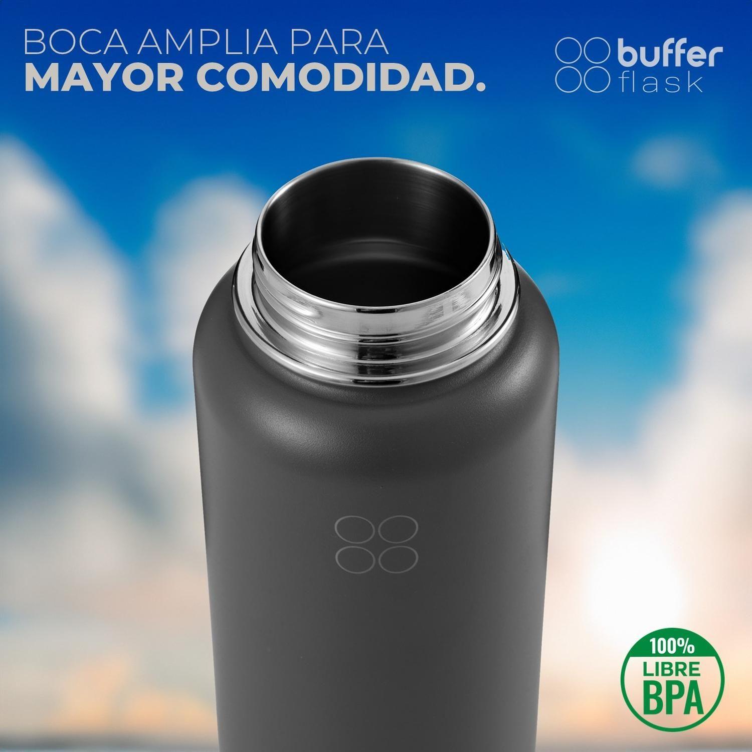 Botella Termica de Agua Acero Inox Buffer + Tapas 1L-4