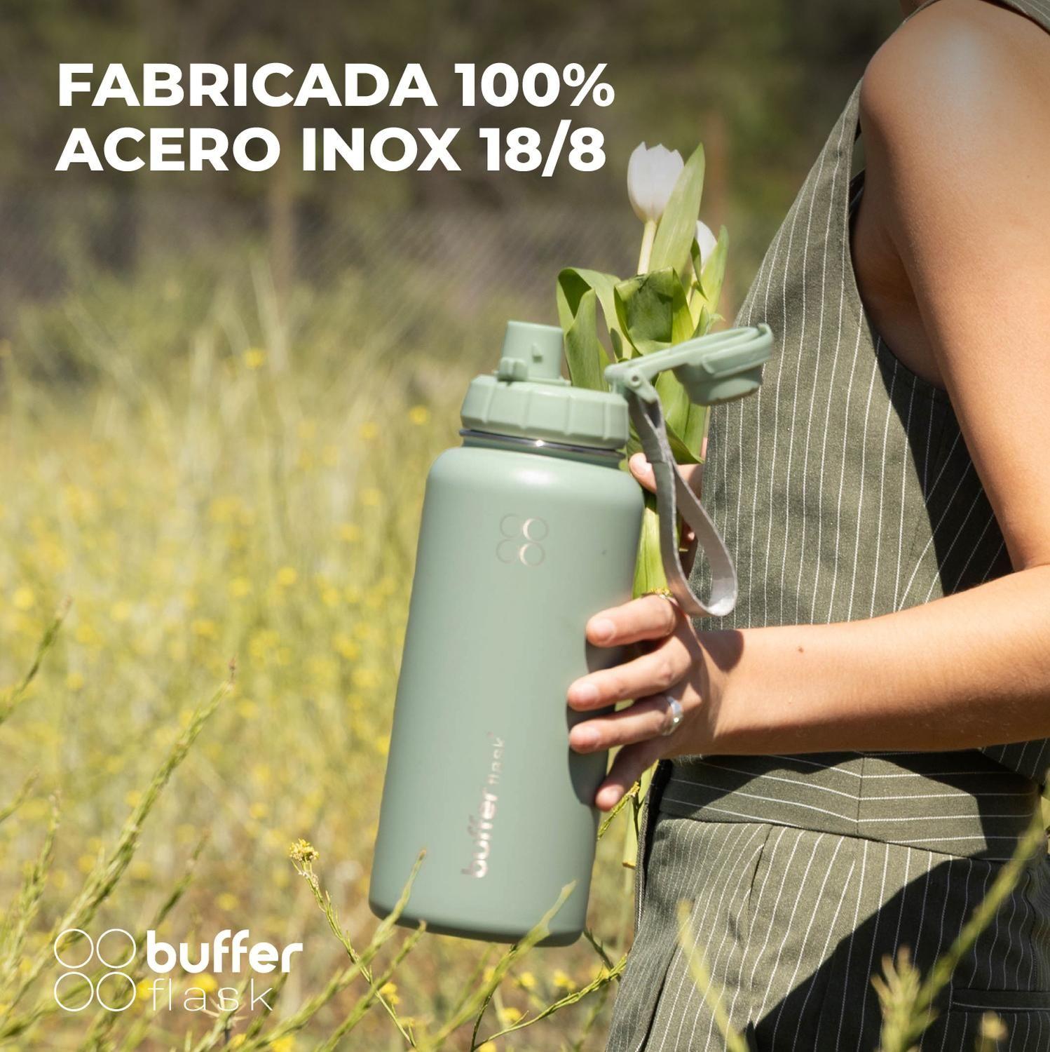 Botella Termica de Agua Acero Inox Buffer + Tapas 1L-3