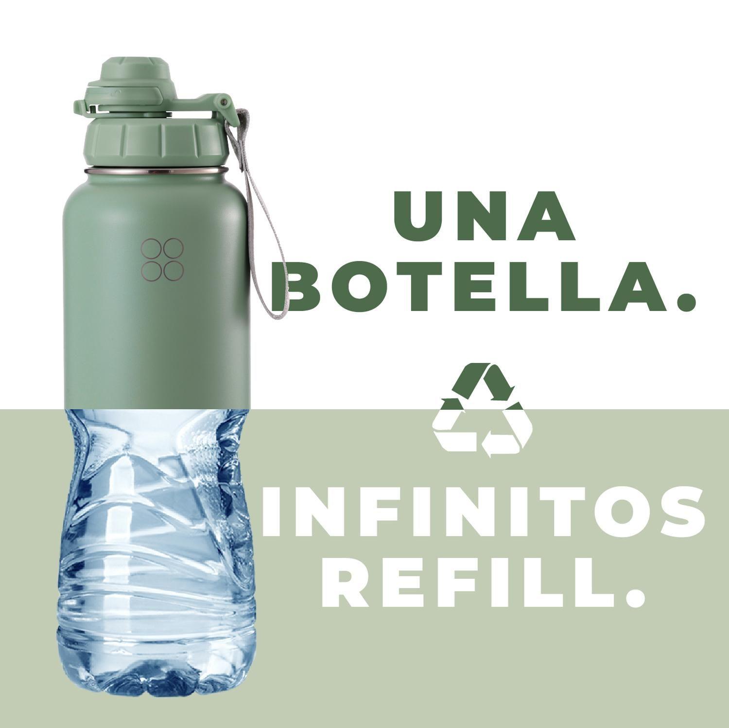 Botella Termica de Agua Acero Inox Buffer + Tapas 1L-6
