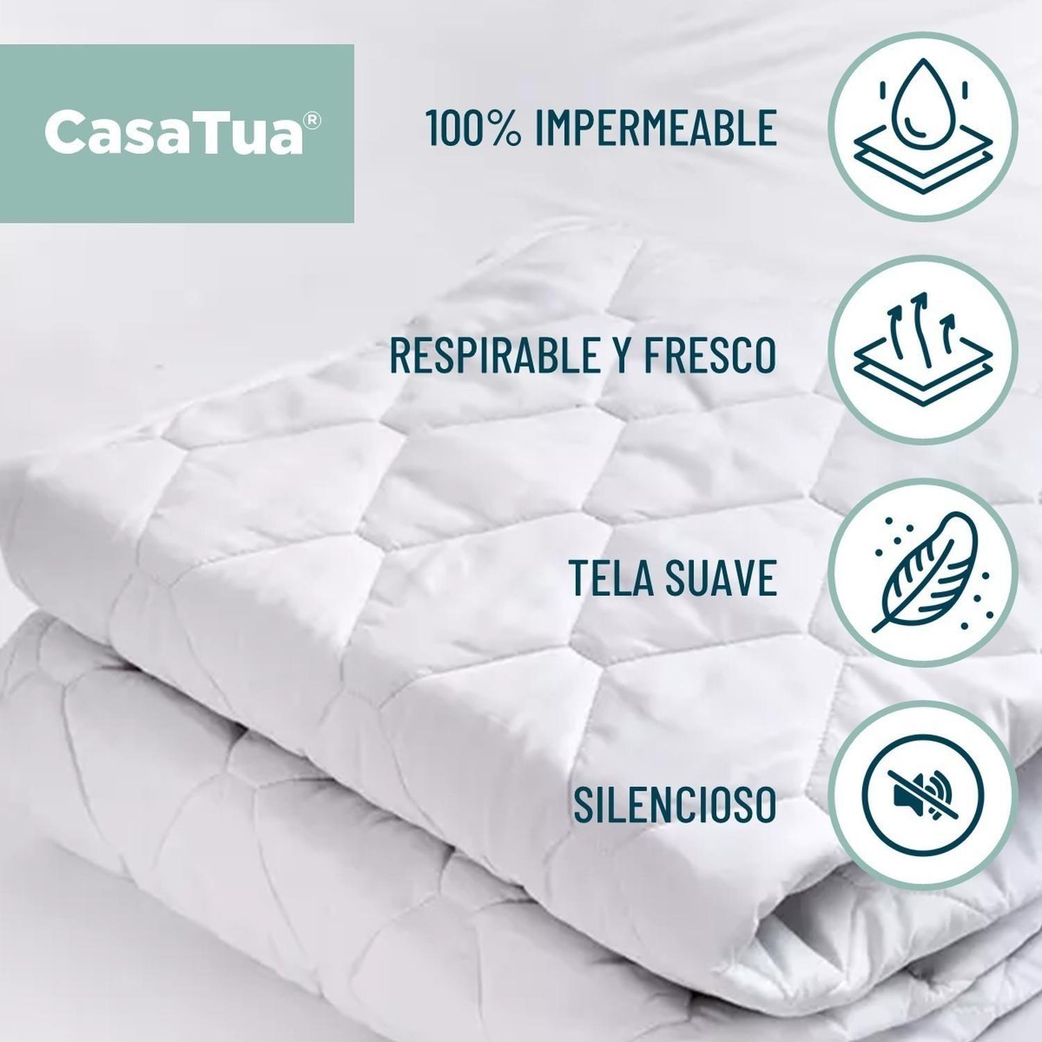 Cubre Colchon Protector Impermeable Elasticos-2