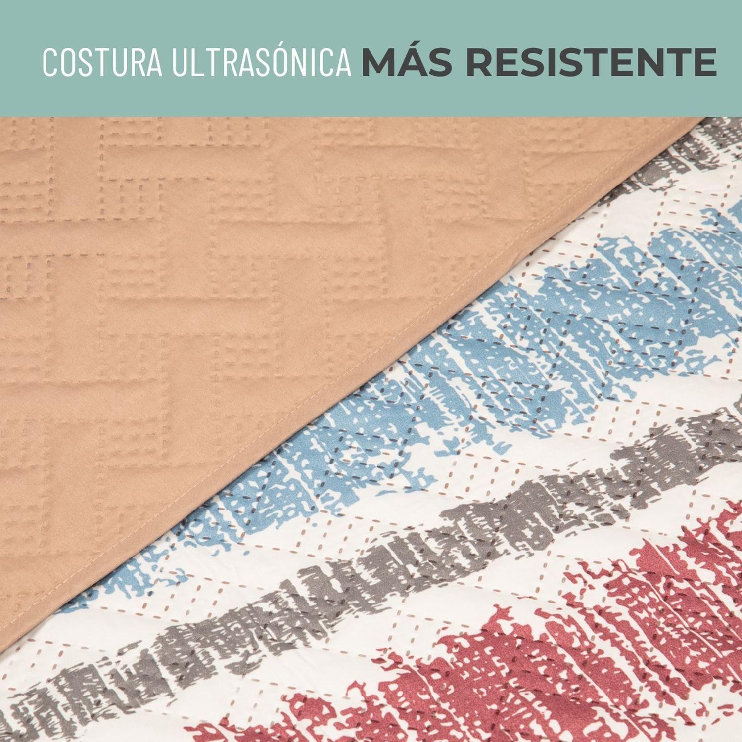 Cubrecama Cobertor Quilt Reversible+funda Almohada 1,5 Plaza-6