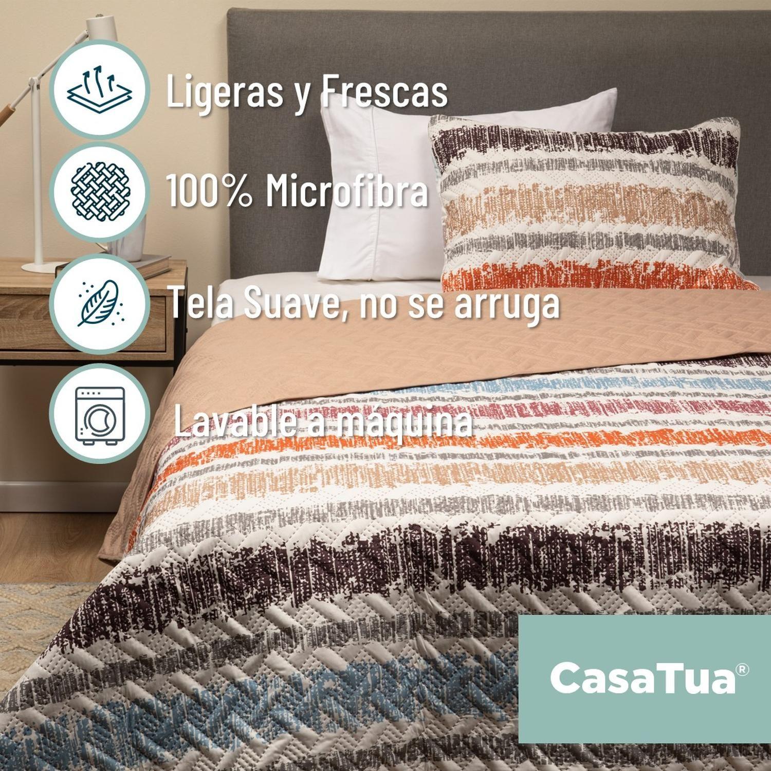 Cubrecama Cobertor Quilt Reversible+funda Almohada 1,5 Plaza-8