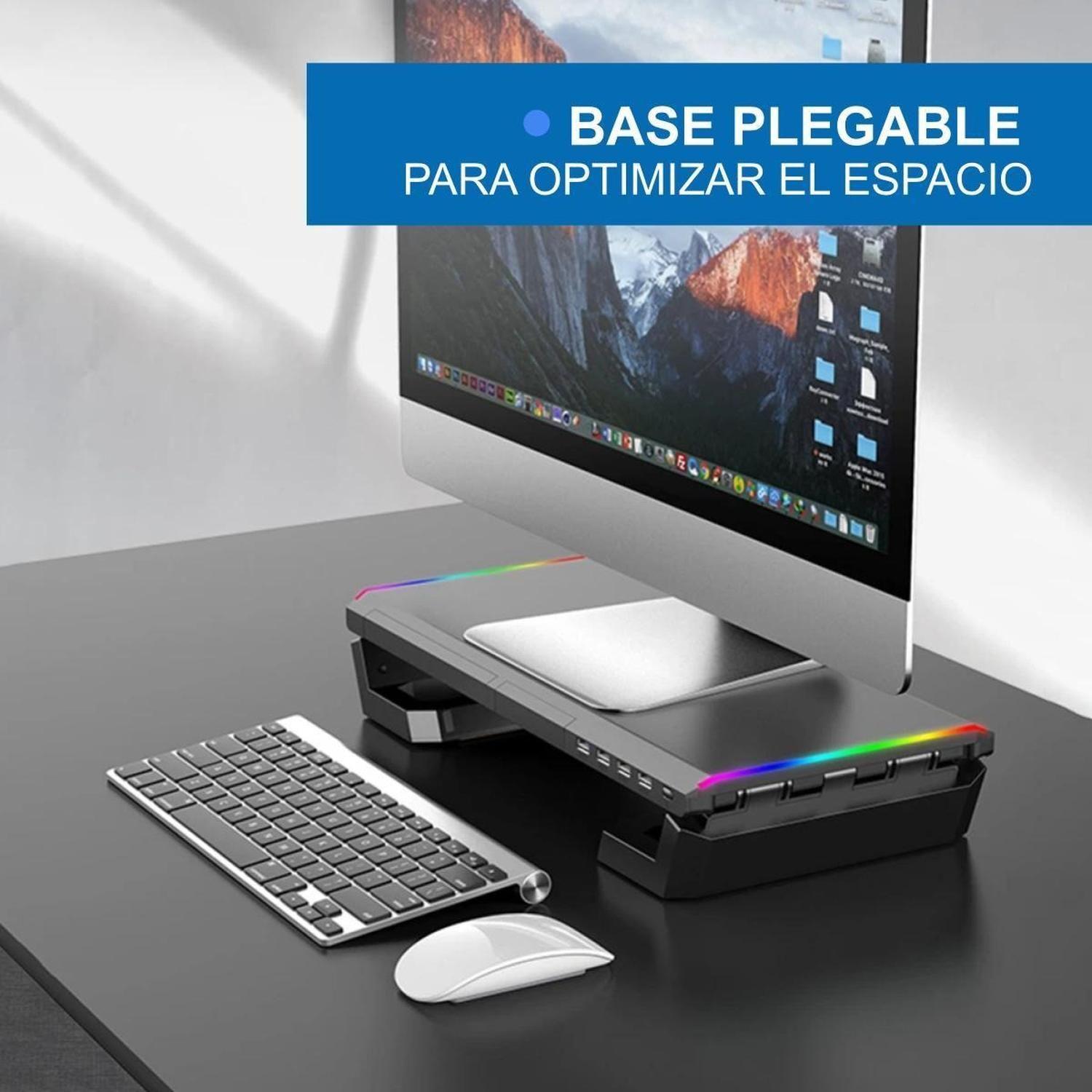 Soporte Monitor RGB Organizador Escritorio Linkon Puerto USB-2