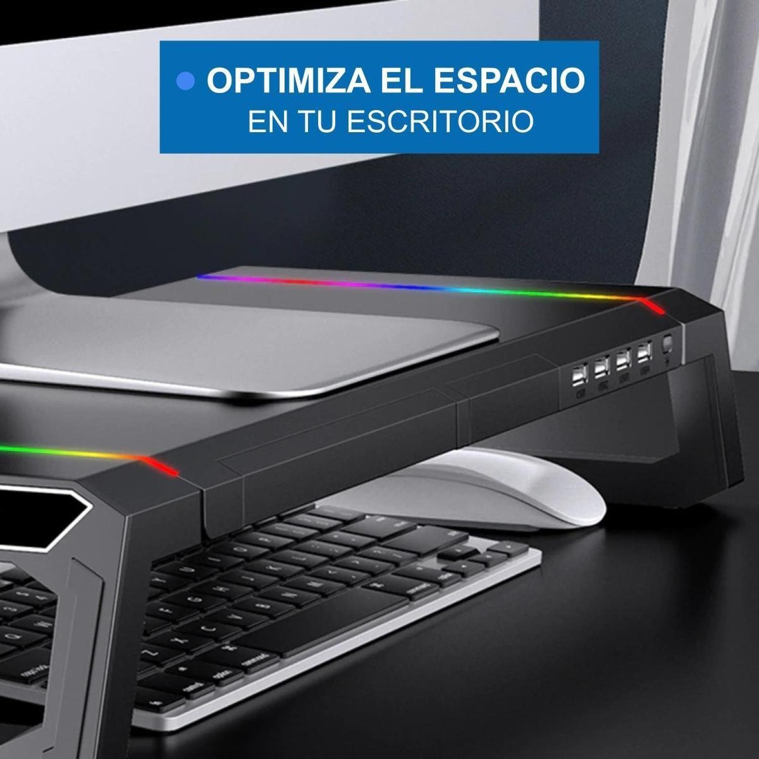 Soporte Monitor RGB Organizador Escritorio Linkon Puerto USB-7