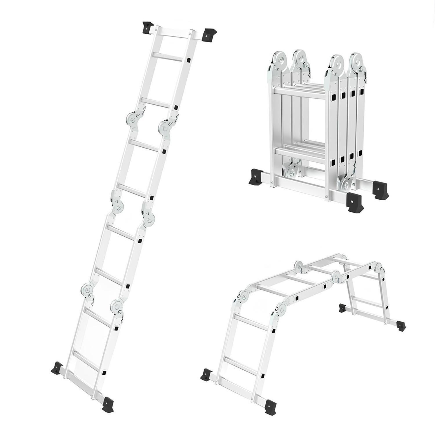 Escalera Multiuso Aluminio Tonsteel Plegable Resistente 3en1-0