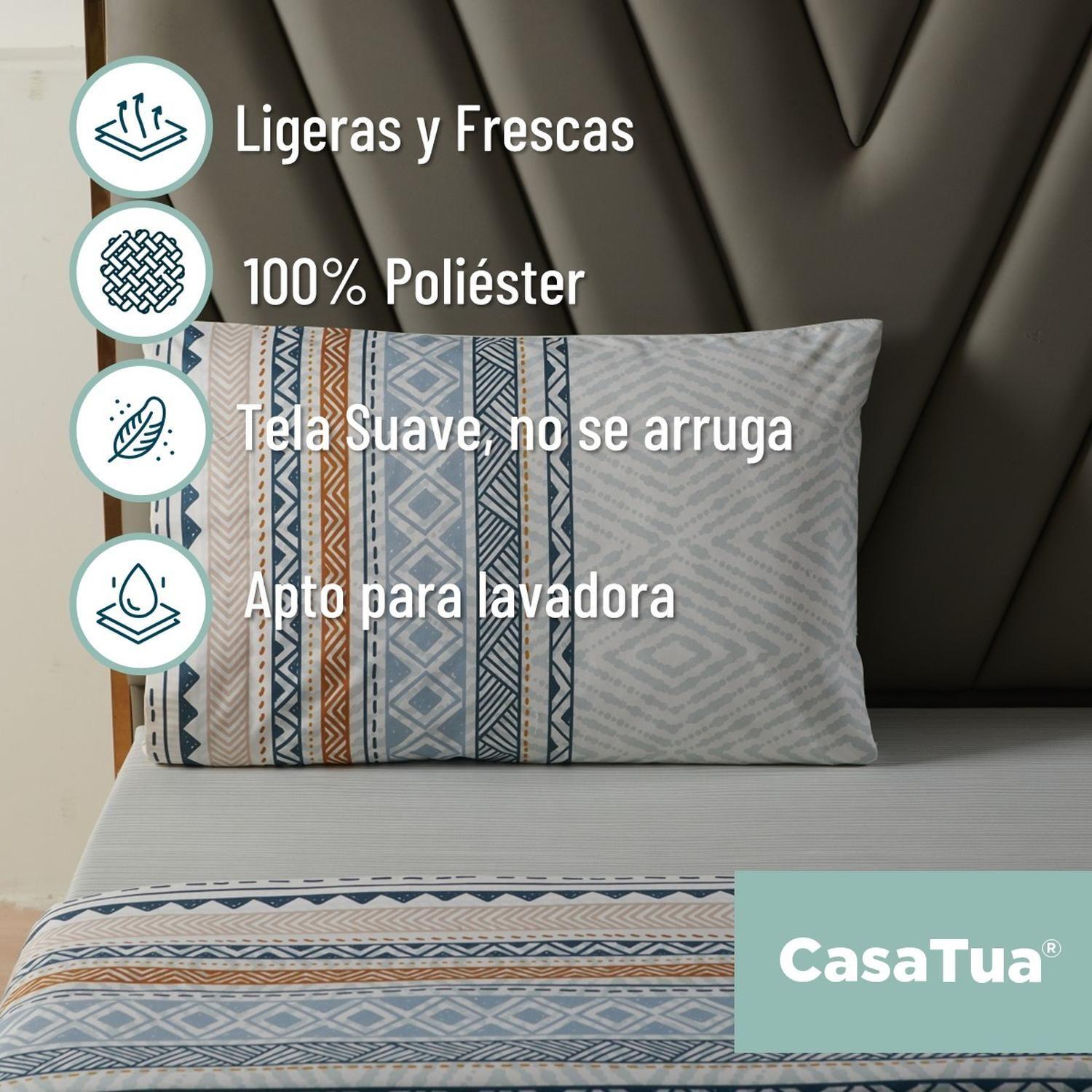 Juego Sabanas Estampadas Ultra Suave +Funda Almohada Casatua 1.5 PlazasDiseño 3-6
