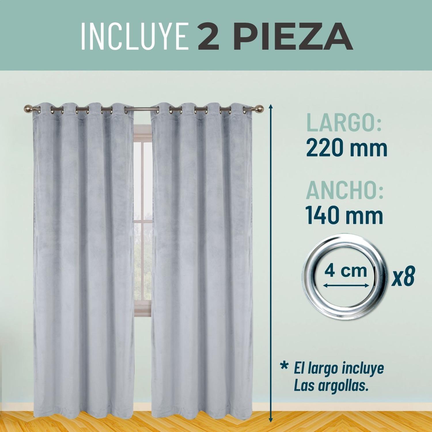 Cortina Blackout Engomada Terciopelo x2 Casatua 135 x220-4