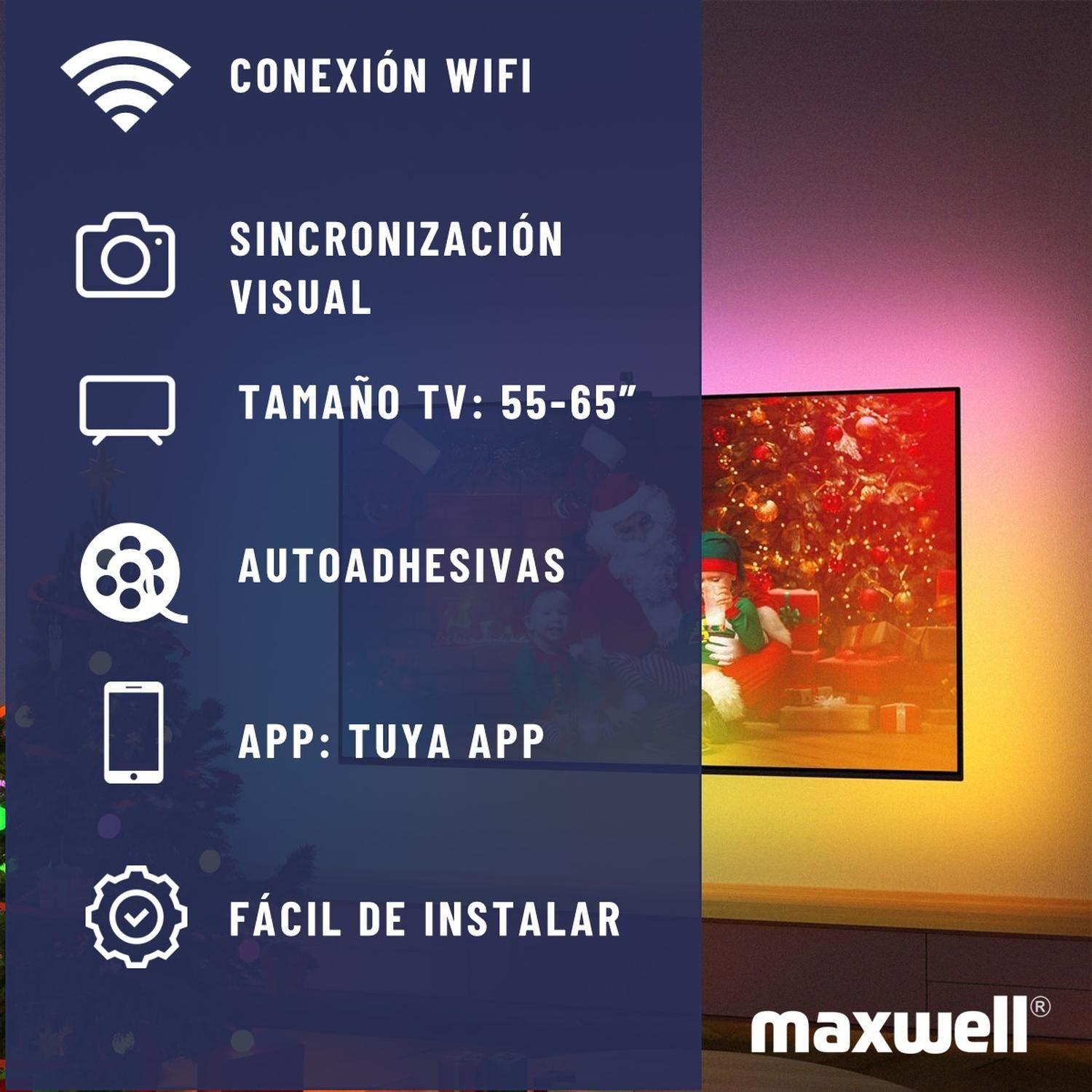 Tira Cinta Luces Led RGB Para TV Bluetooth Maxwell + Camara-5