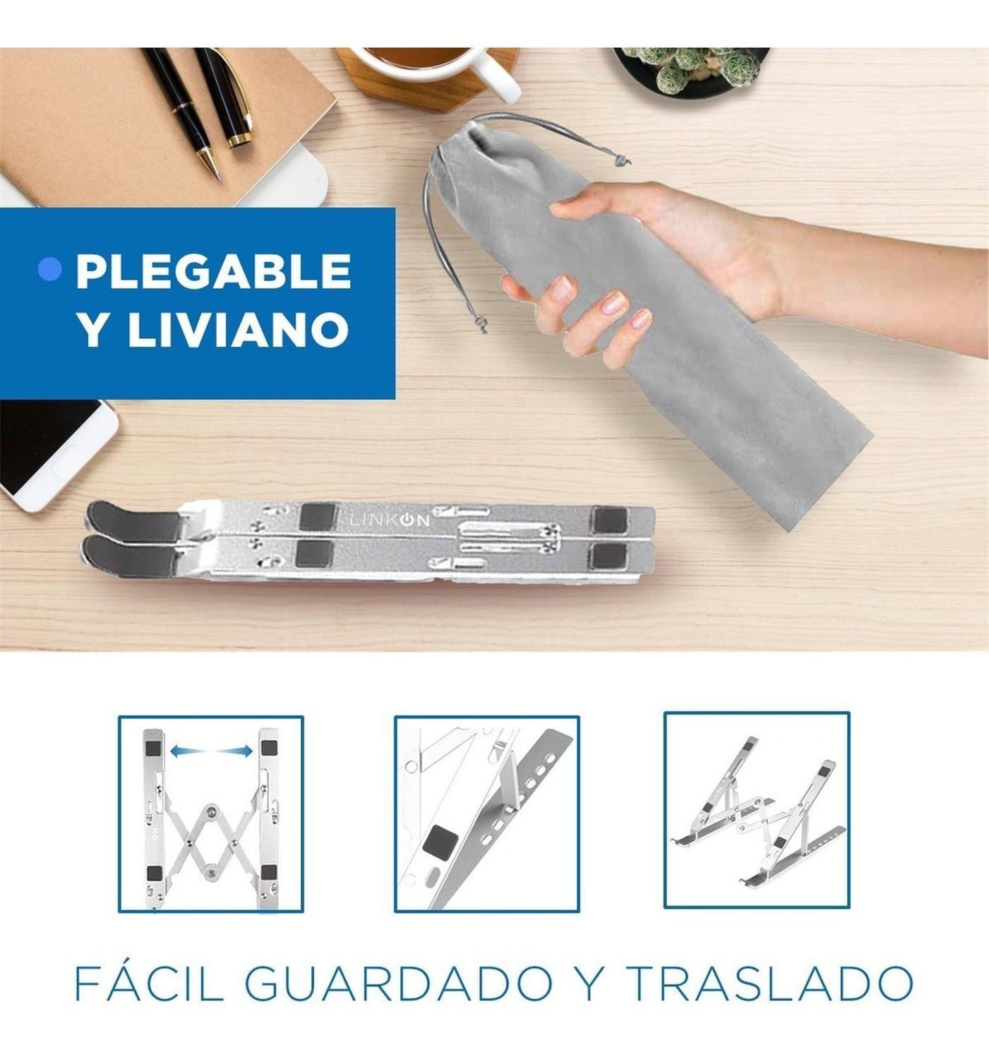 Combo Base Aluminio Para Macbook Notebook + Soporte Celular-5