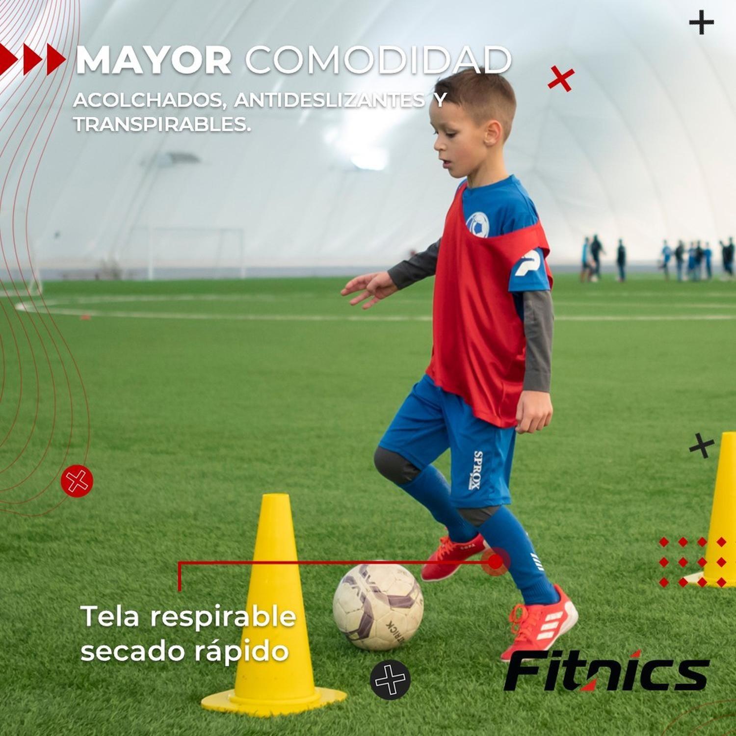 Medias Futbol Niños Antideslizantes Set 2 + Pantorrillera Talla Única azul-4