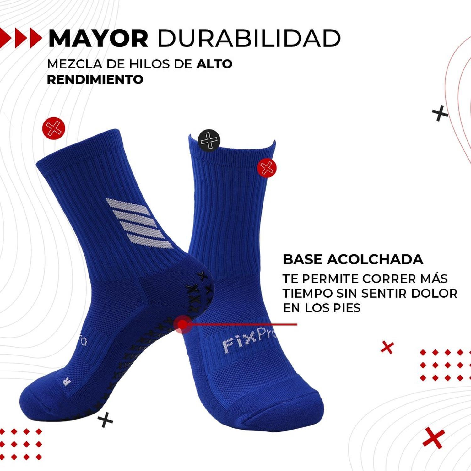 Medias Futbol Niños Antideslizantes Set 2 + Pantorrillera Talla Única azul-5