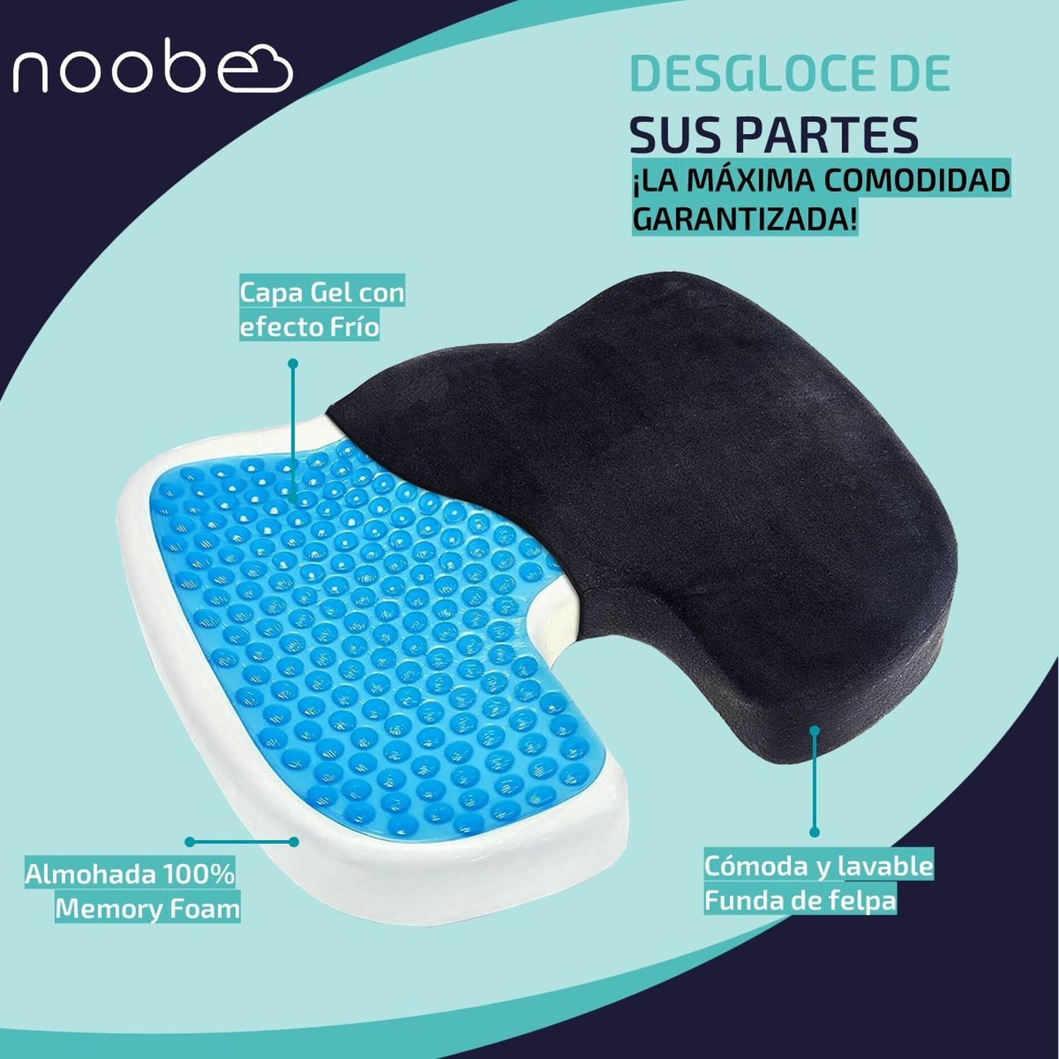 Cojin Lumbar Viscoelastico con Gel Noobe Coxis Asiento Silla-1