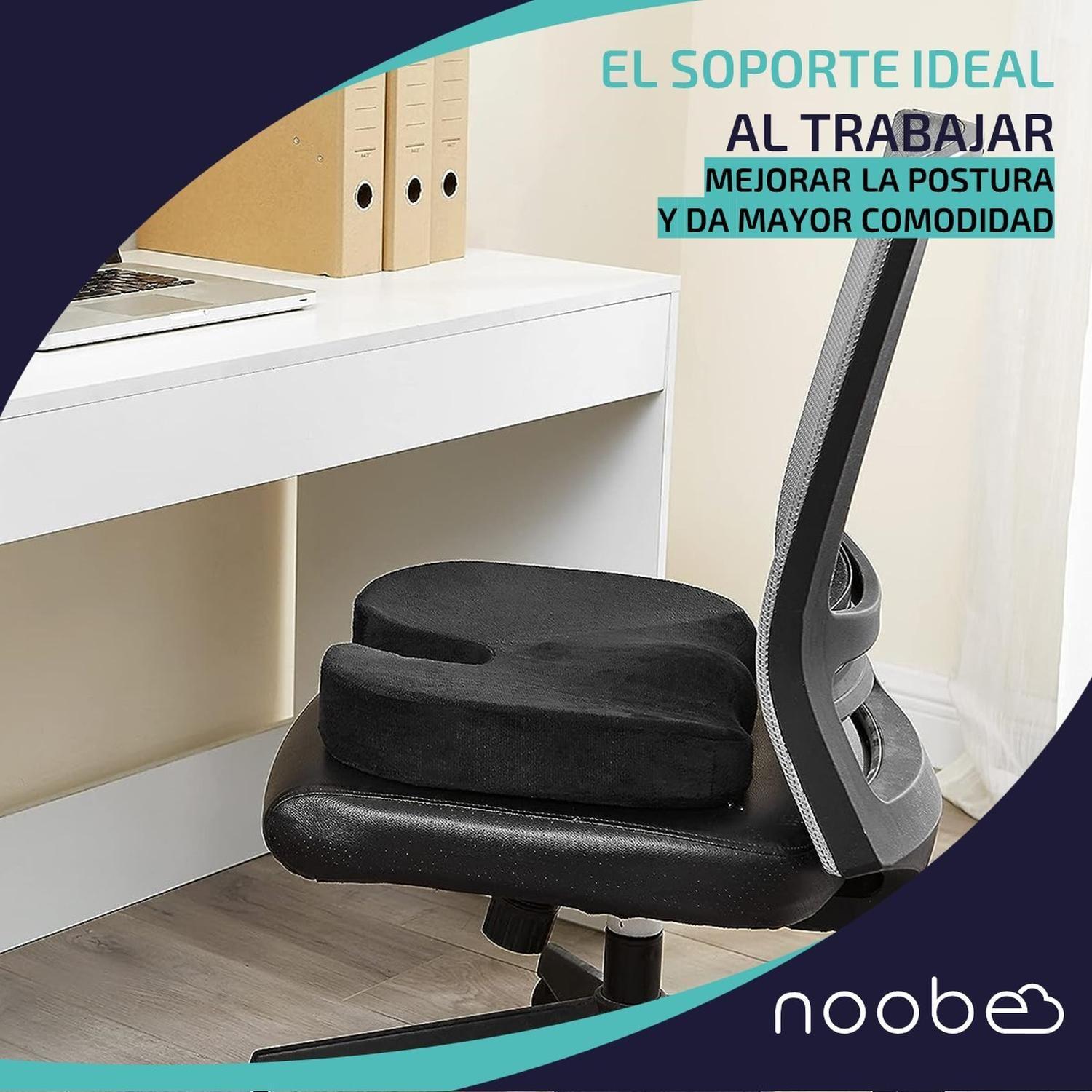 Cojin Lumbar Viscoelastico con Gel Noobe Coxis Asiento Silla-2