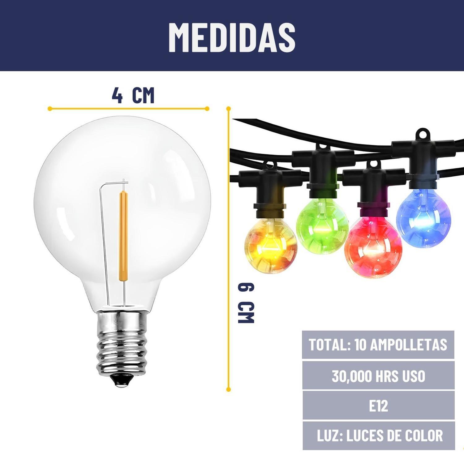 Guirnalda Luces LED Colores Maxwell 10 Mts Unible Navidad-7