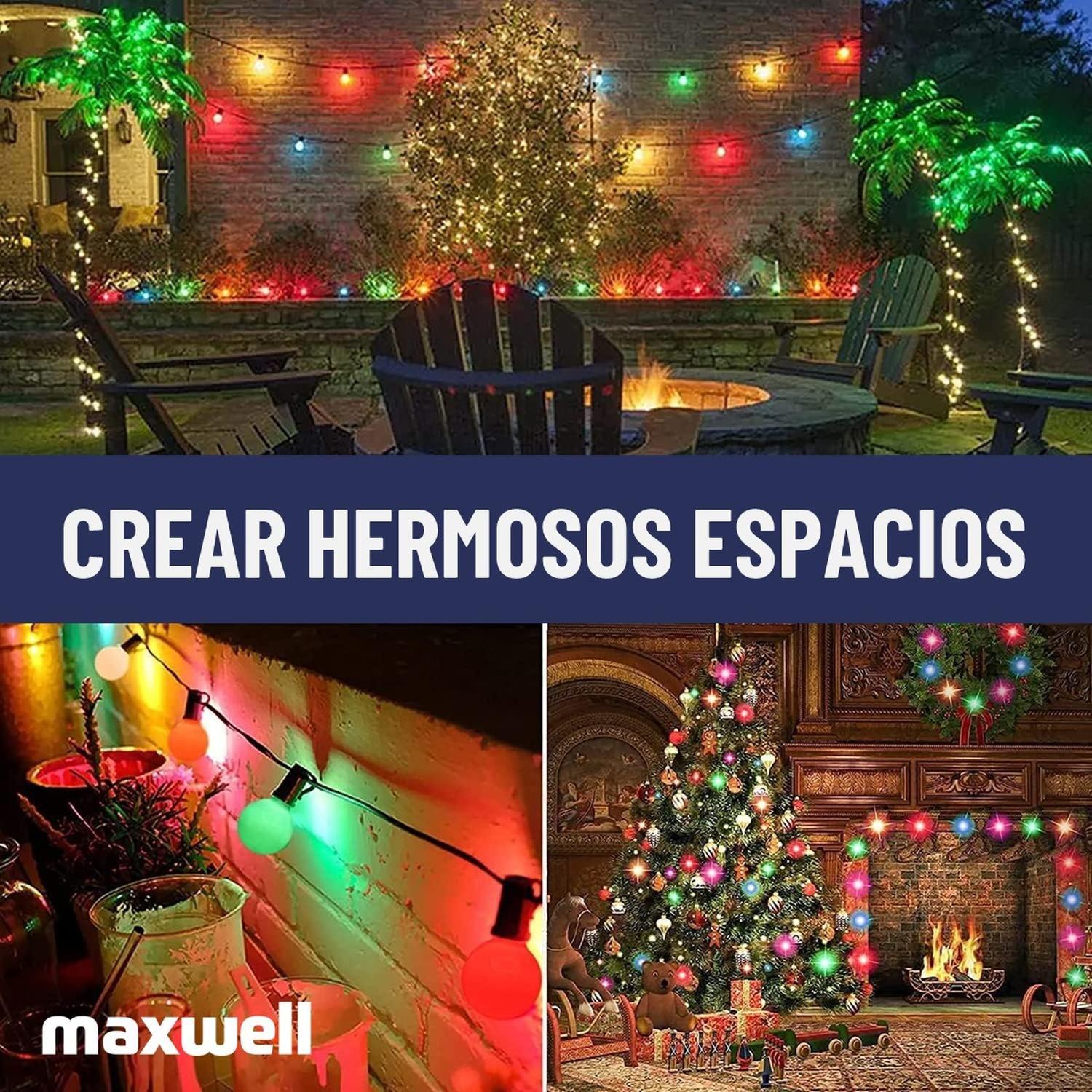 Guirnalda Luces LED Colores Maxwell 10 Mts Unible Navidad-8