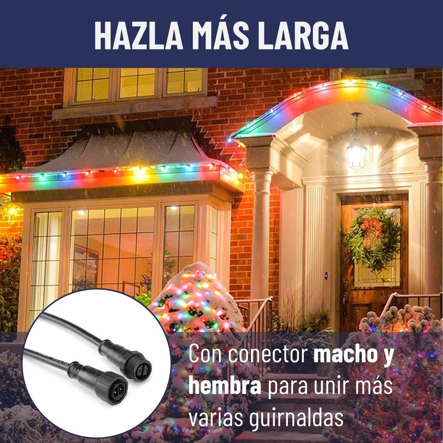 Guirnalda Luces LED Colores Maxwell 10 Mts Unible Navidad-6
