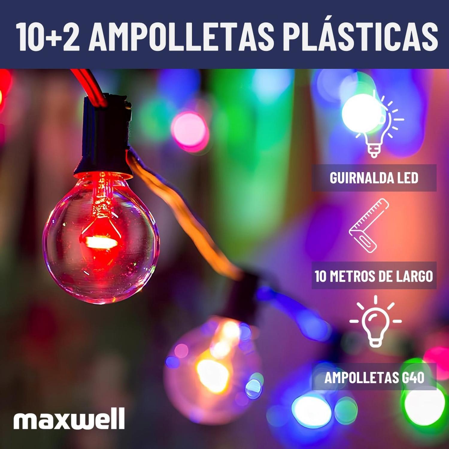 Guirnalda Luces LED Colores Maxwell 10 Mts Unible Navidad-2