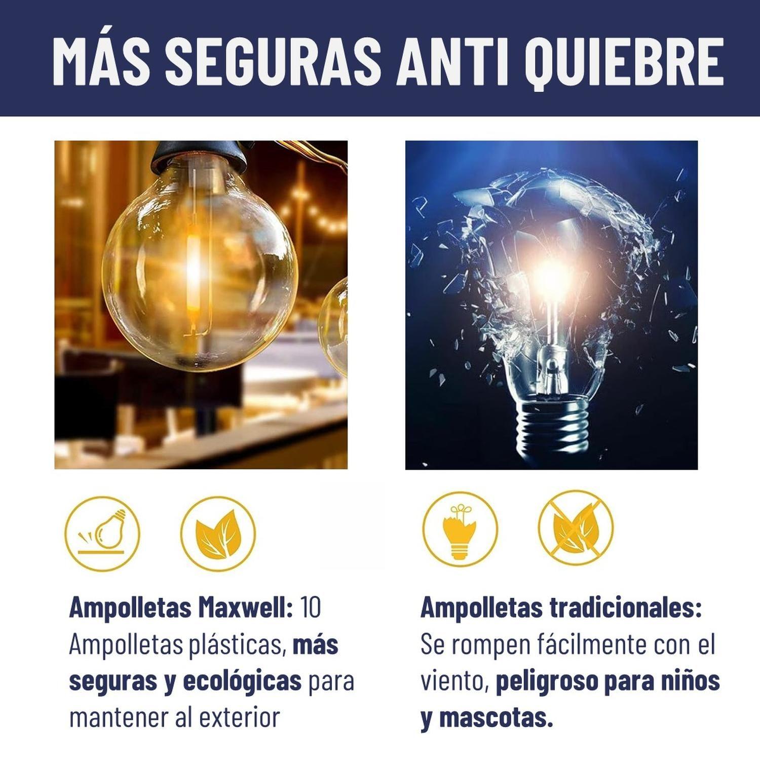 Guirnalda Luces LED Colores Maxwell 10 Mts Unible Navidad-4