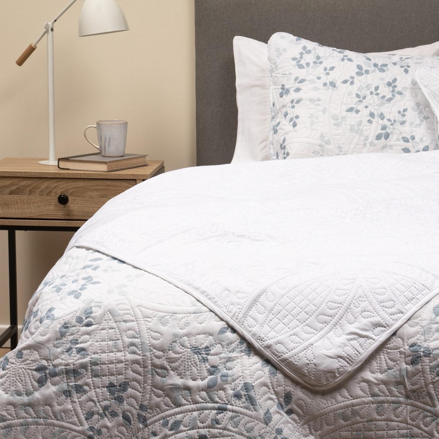Cubrecama Cobertor 1,5 Plaza Quilt Estampado Reversible Set-0