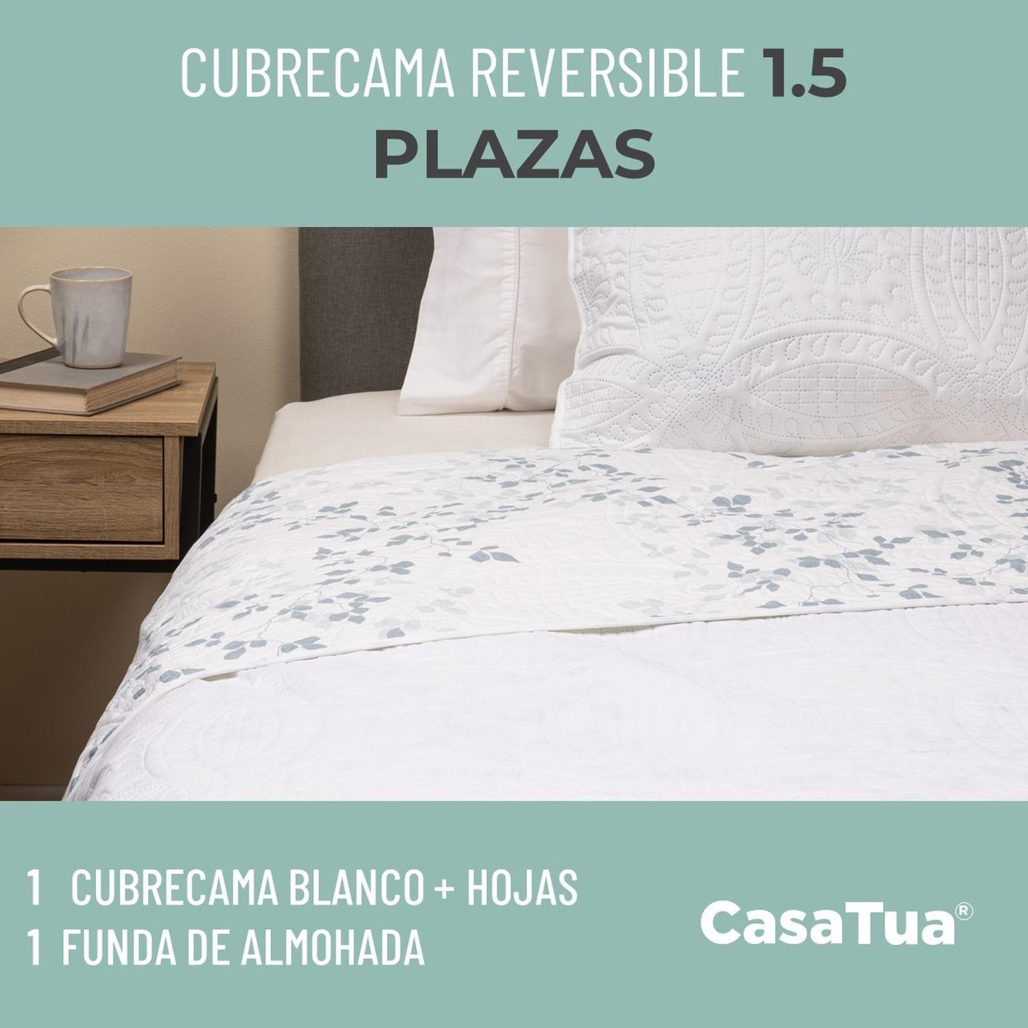 Cubrecama Cobertor 1,5 Plaza Quilt Estampado Reversible Set-3