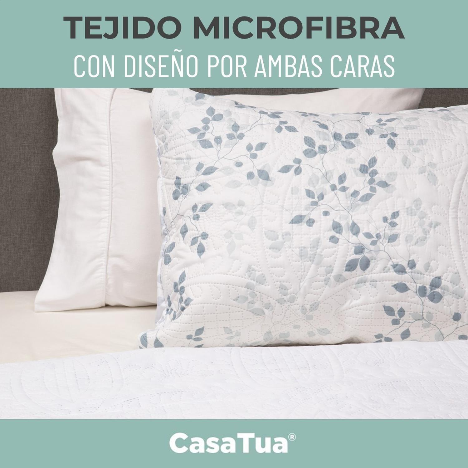 Cubrecama Cobertor 1,5 Plaza Quilt Estampado Reversible Set-4