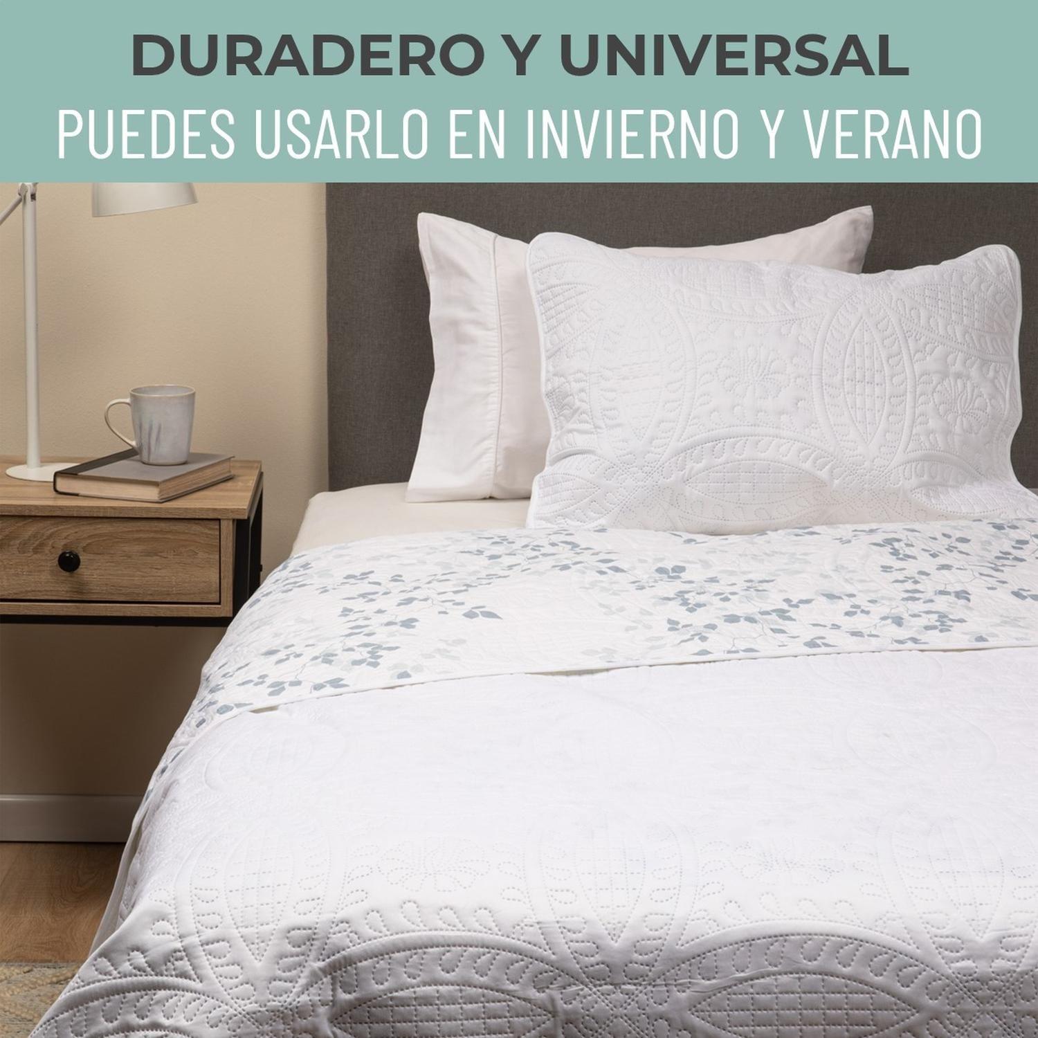 Cubrecama Cobertor 1,5 Plaza Quilt Estampado Reversible Set-5