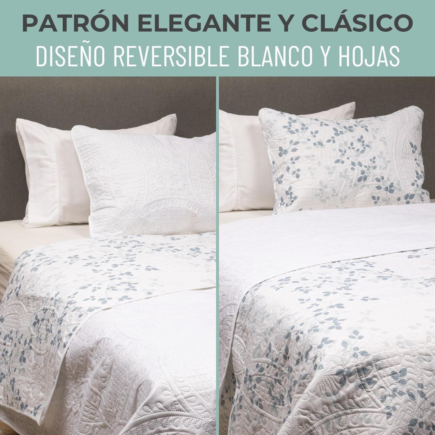 Cubrecama Cobertor 1,5 Plaza Quilt Estampado Reversible Set-7