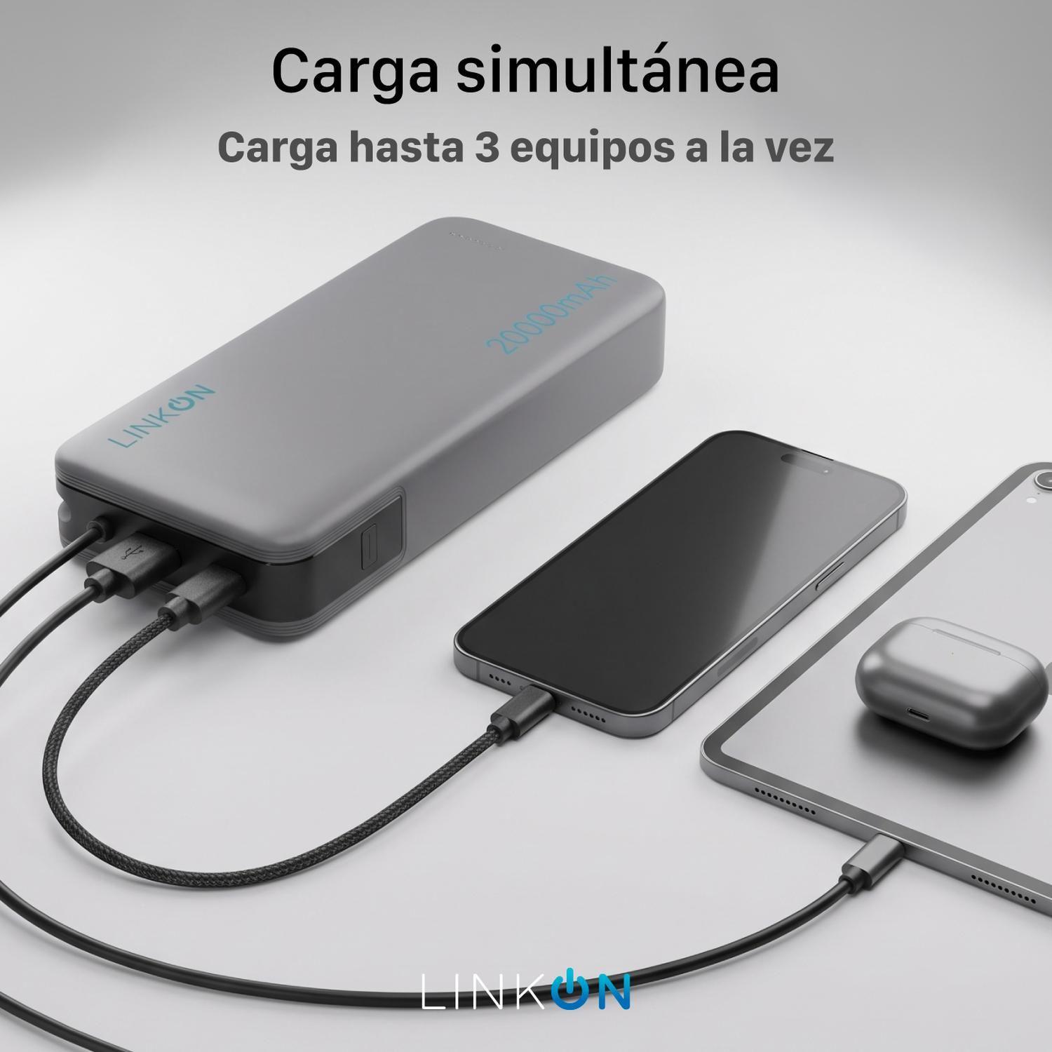 Power Bank Bateria Externa 20000Mah Cargador Portatil Linkon-3