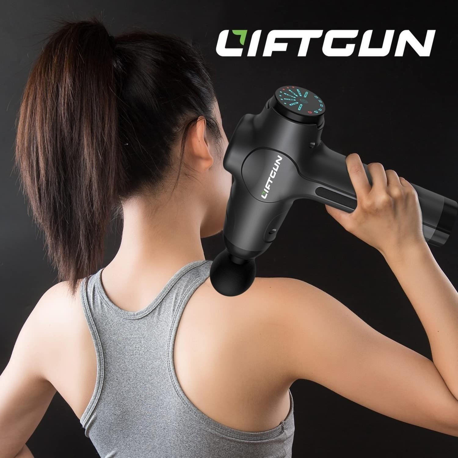 Masajeador Pistola de Masaje Liftgun LCD + Bolso + Cabezales-7
