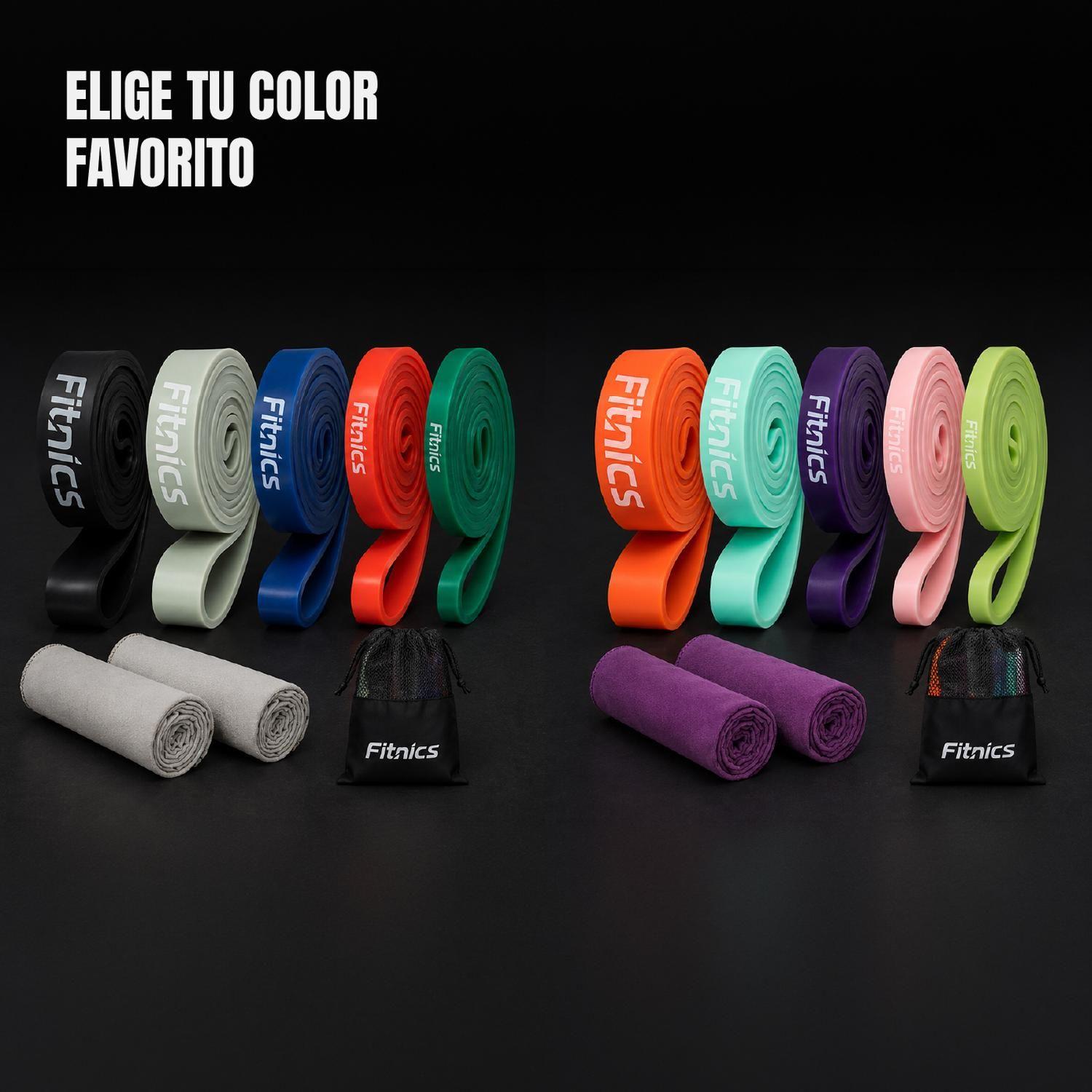 Bandas Elasticas Resistencia Fitnics Set + Toalla Microfibra-8