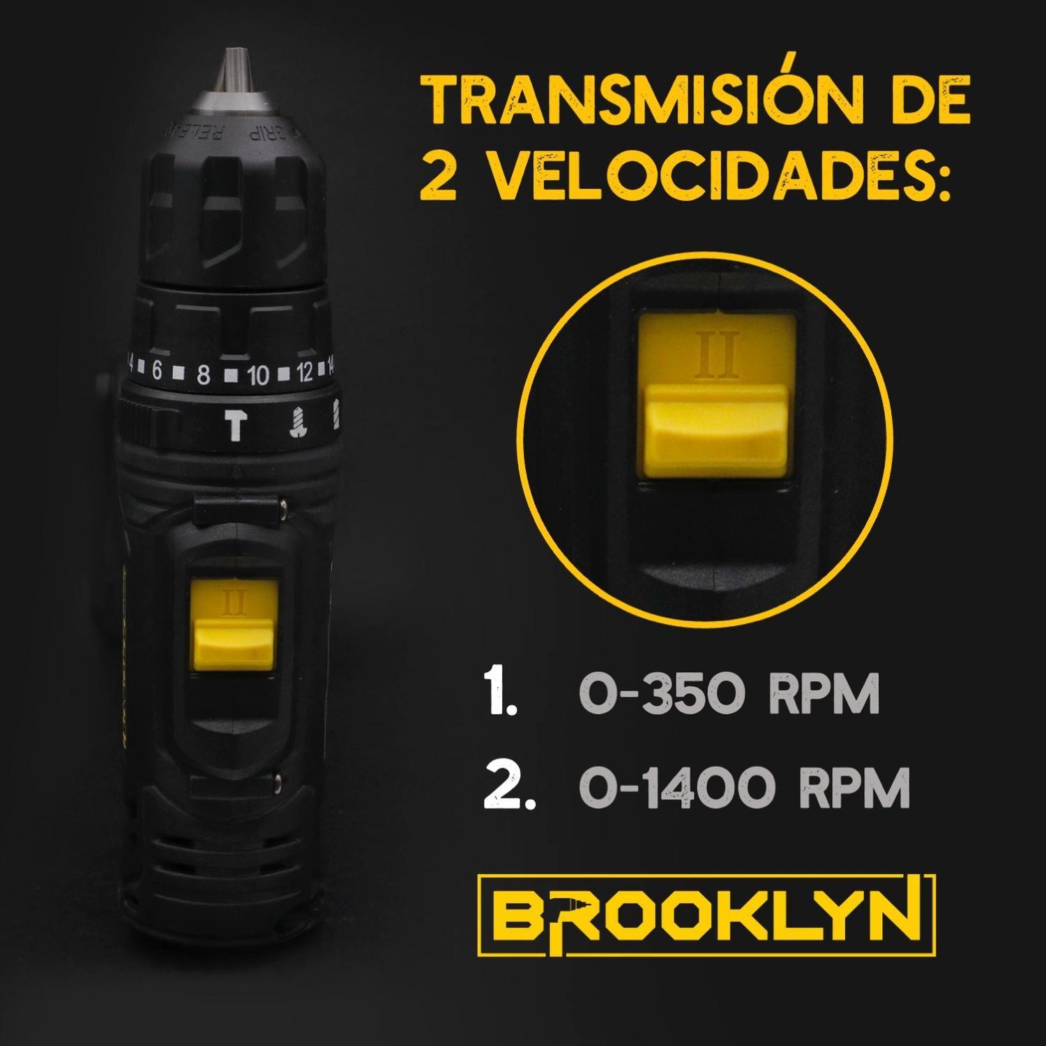Taladro Inalambrico Destornillador Brooklyn 12v + 2 Baterias-5