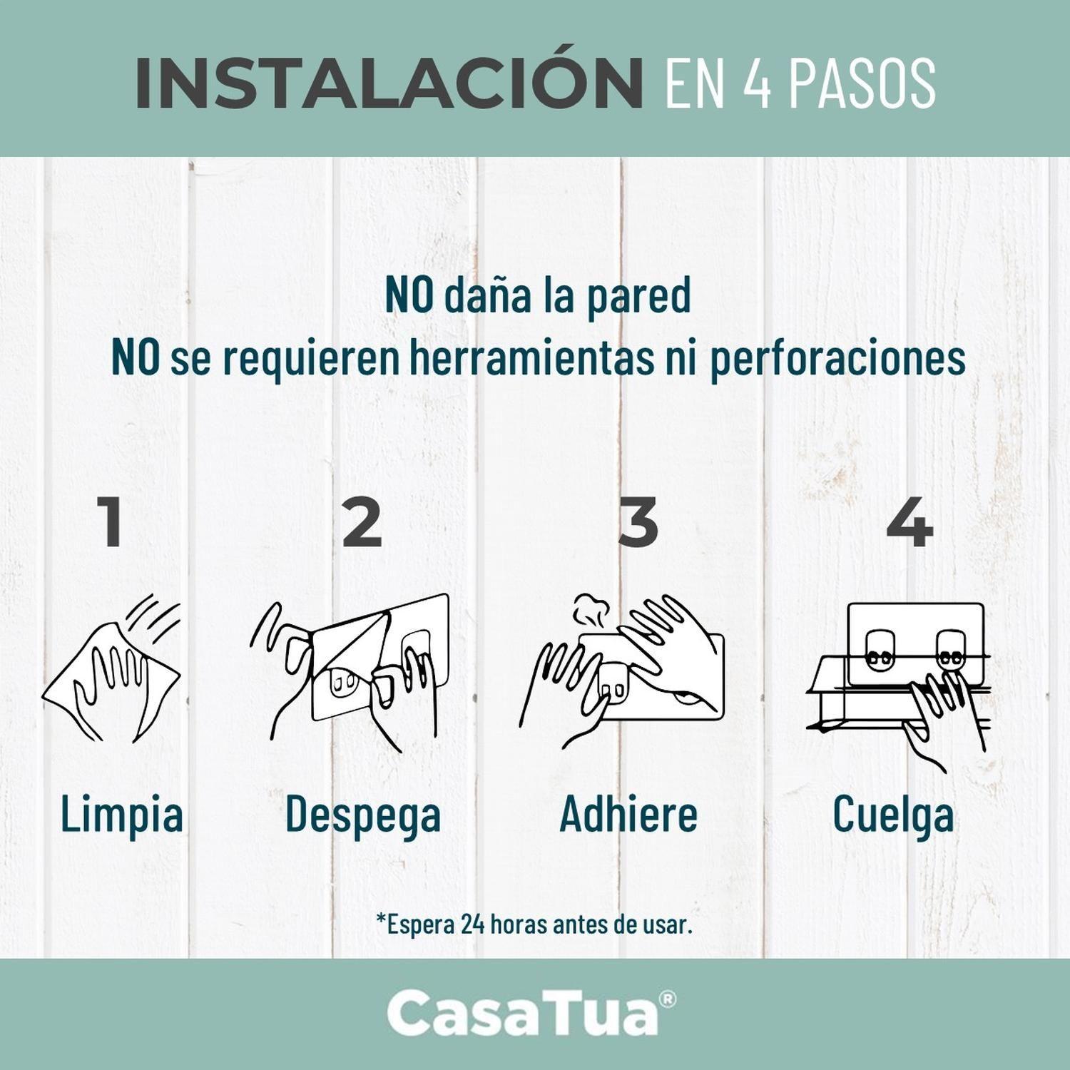 Esquinero Organizador Ducha Baño Adhesivo Set 2 Inoxidable-6