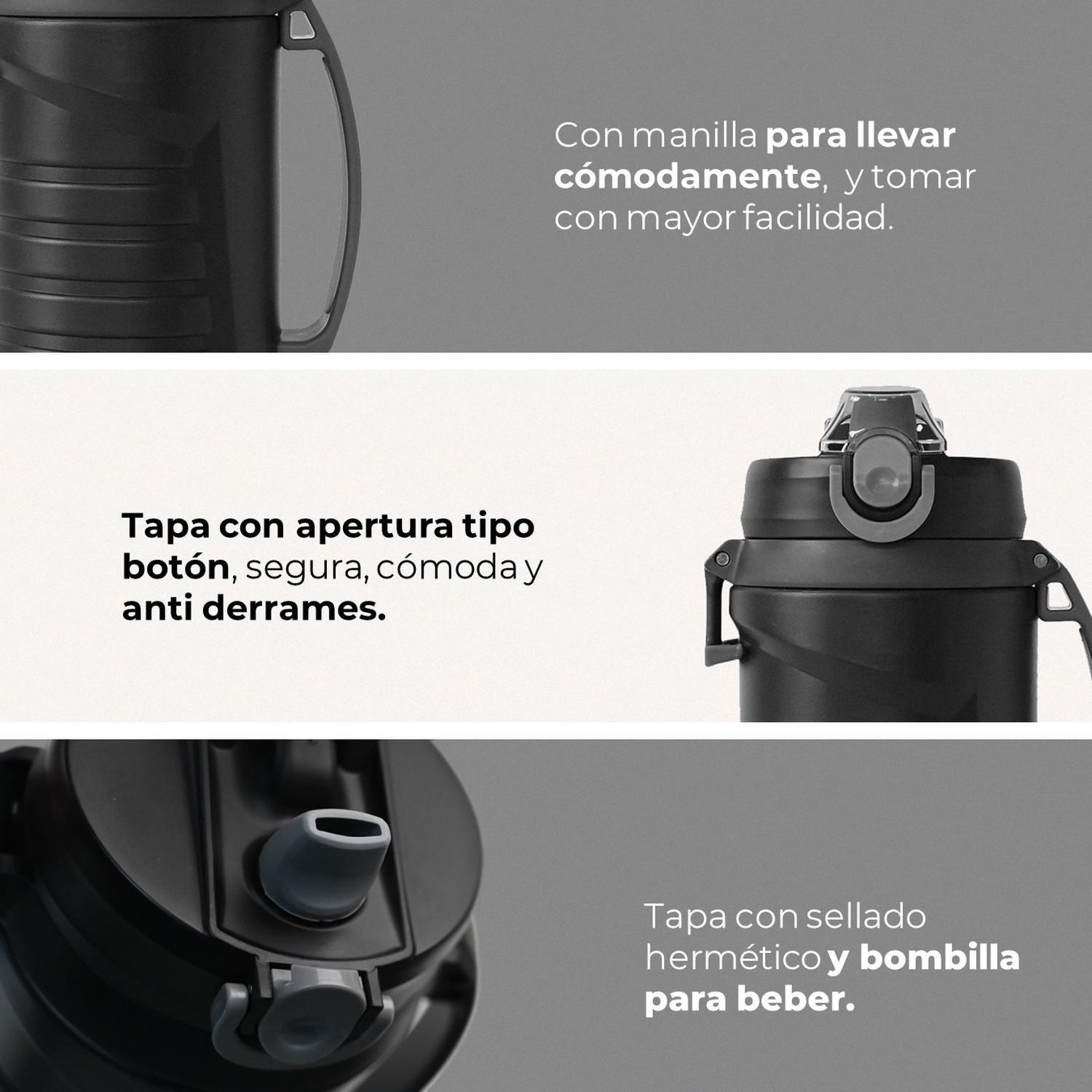 Termo Botella Buffer 2 Lt Agua Outdoor Hermetico Doble Pared-4