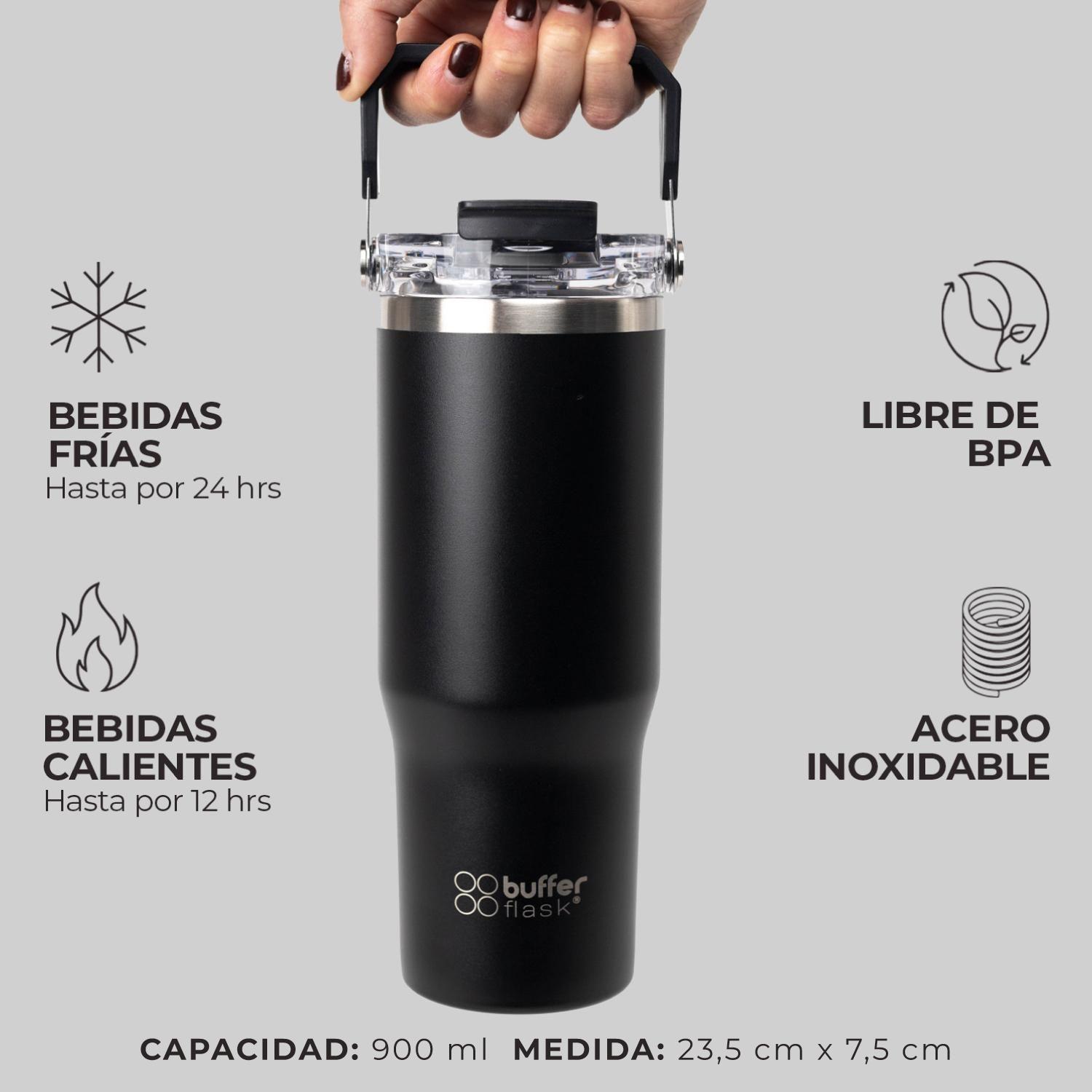Vaso Termico Set x2 Mug Botella Agua Buffer Acero Inoxidable-3