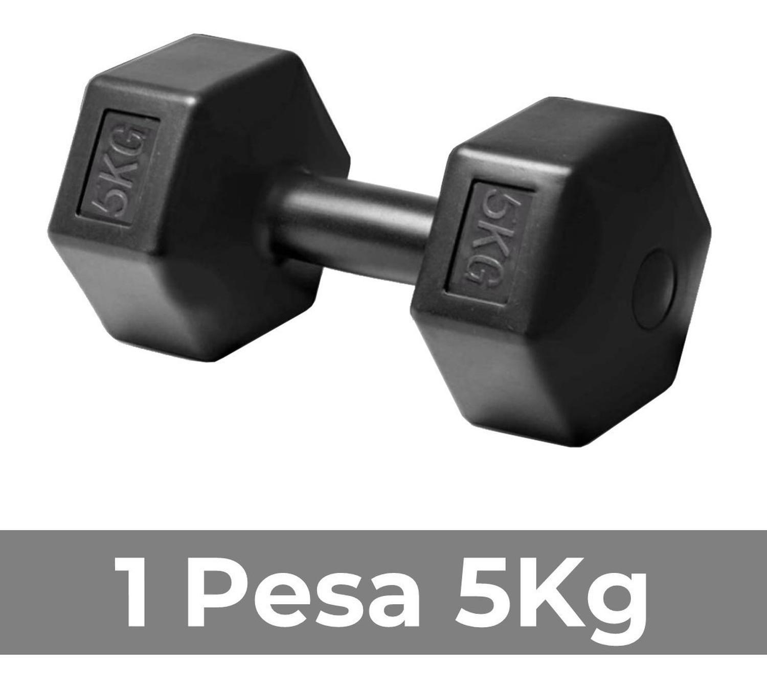 Mancuerna Fitnics 5kg Pvc Cementada Hexagonal-1