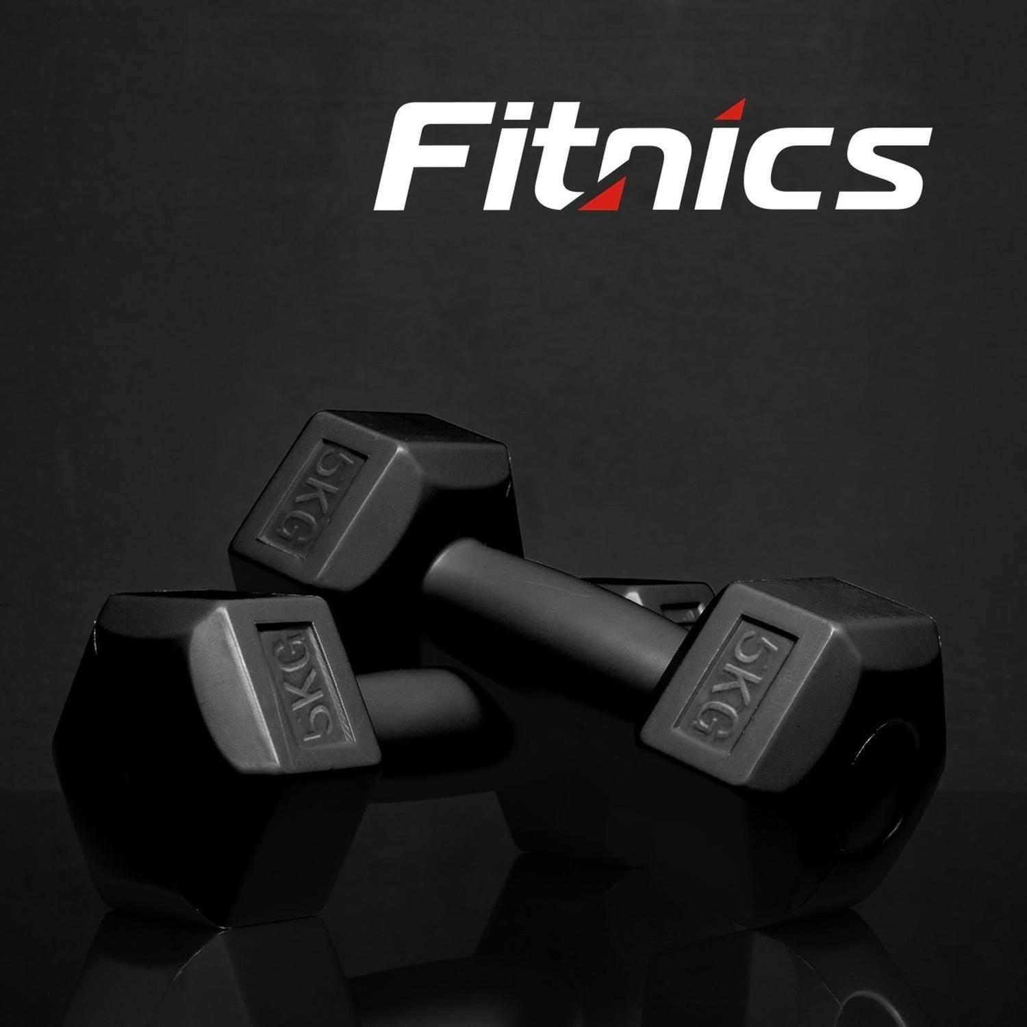 Mancuerna Fitnics 5kg Pvc Cementada Hexagonal-2