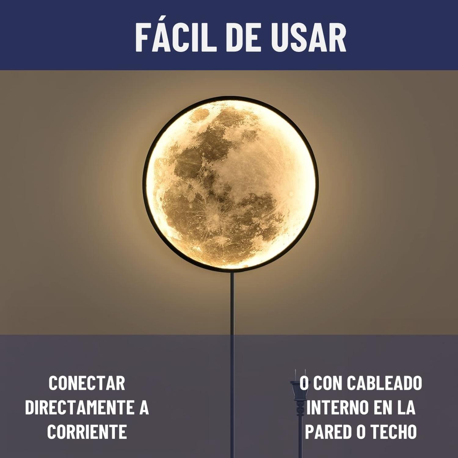 Lampara de Pared Luna Led Maxwell Decorativa Muro Dormitorio-5