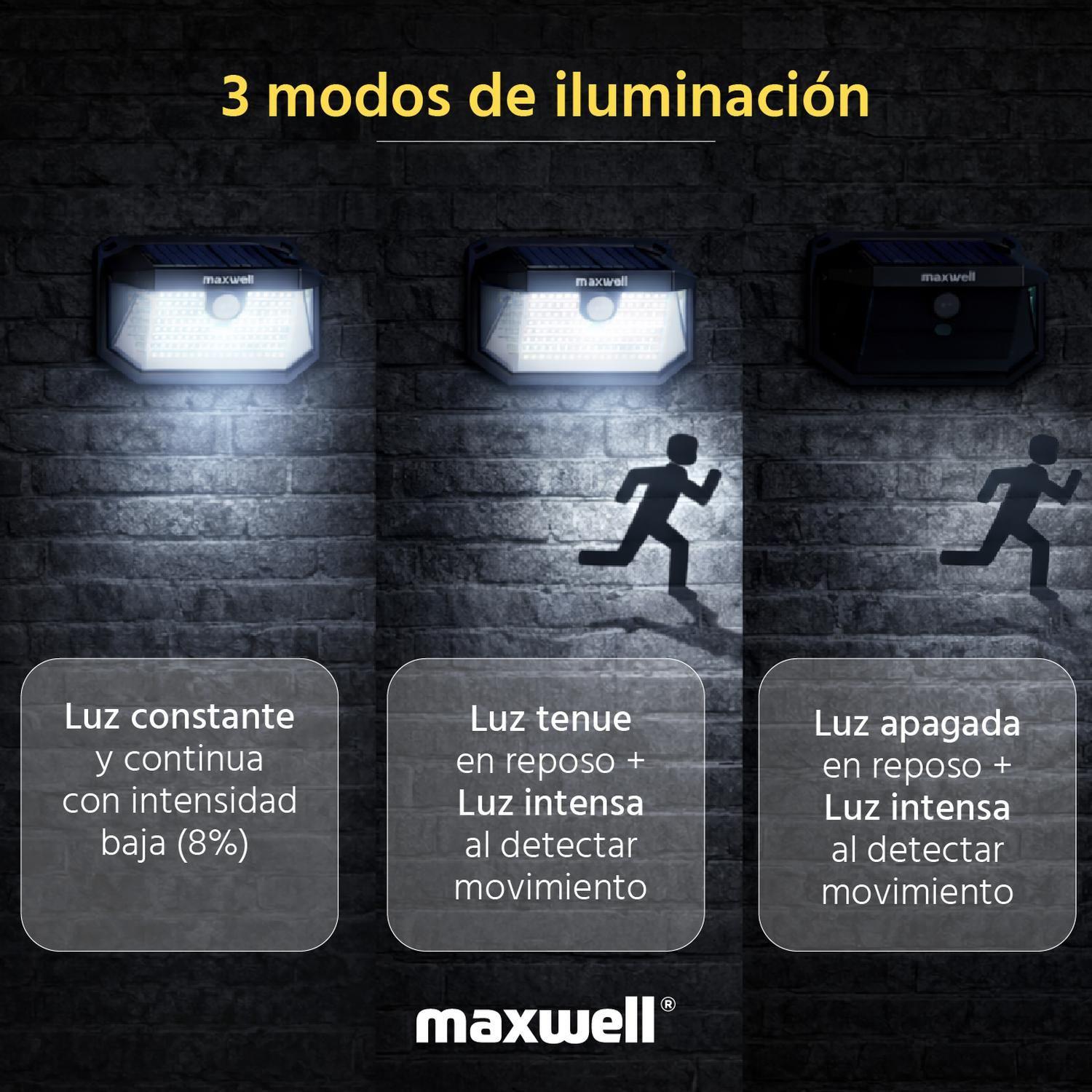 Foco Lampara Solar 388 LED Maxwell Exterior con Sensor L-2