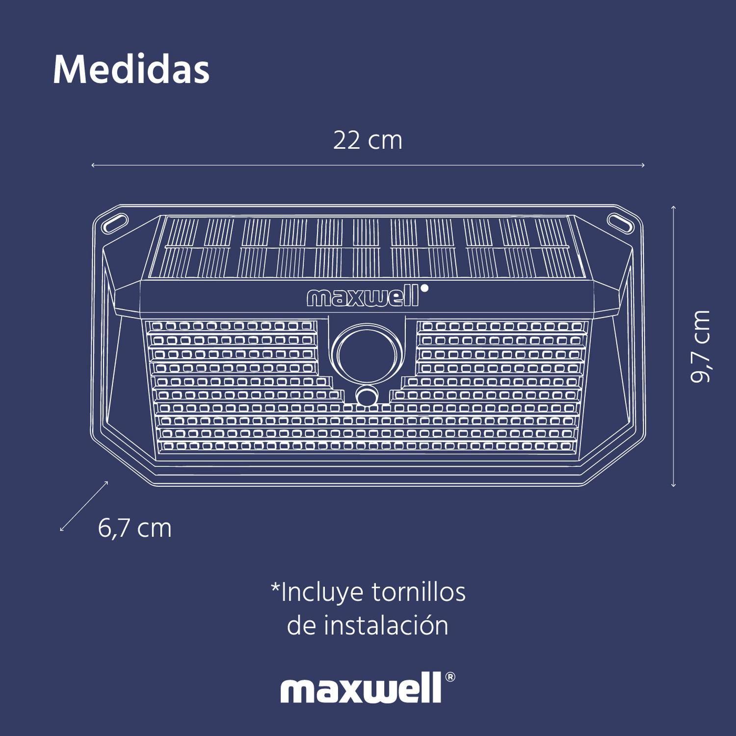 Foco Lampara Solar 388 LED Maxwell Exterior con Sensor L-8