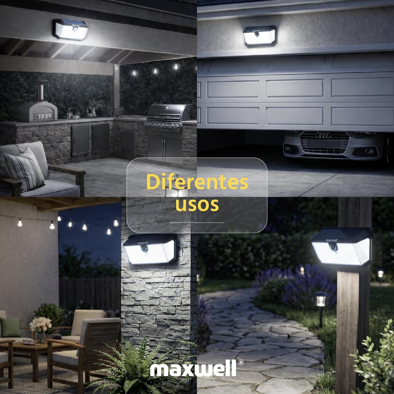 Foco Lampara Solar 388 LED Maxwell Exterior con Sensor L-9