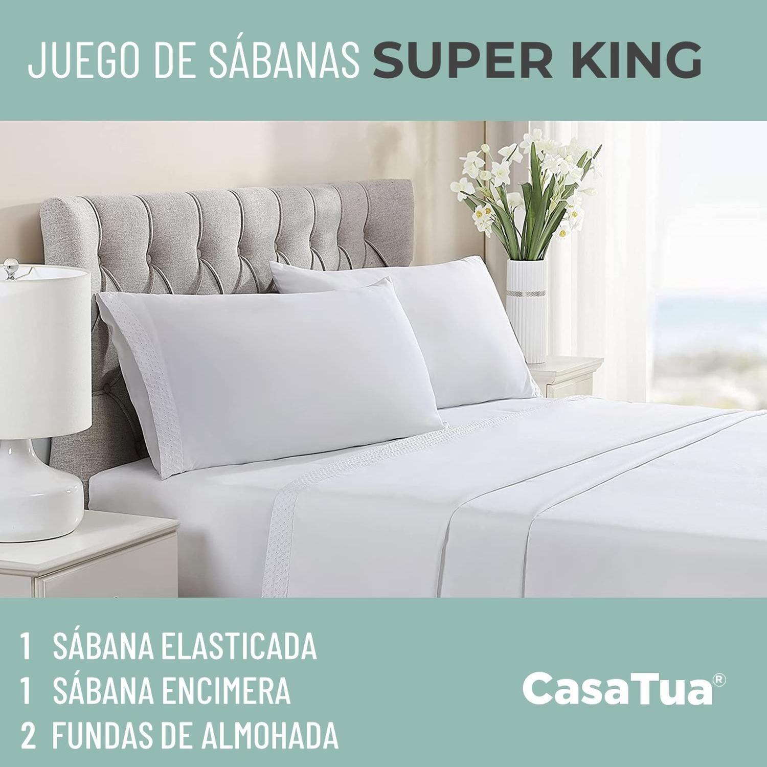 Sabanas Bordadas King Super King CasaTua +Fundas Almohada Super King-3