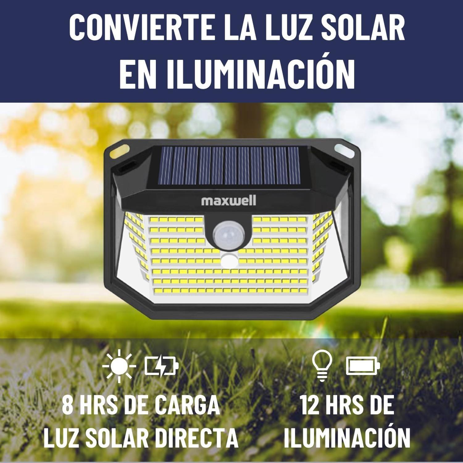 Pack Foco Solar 178 Led Exterior Pared + Sensor x4-1