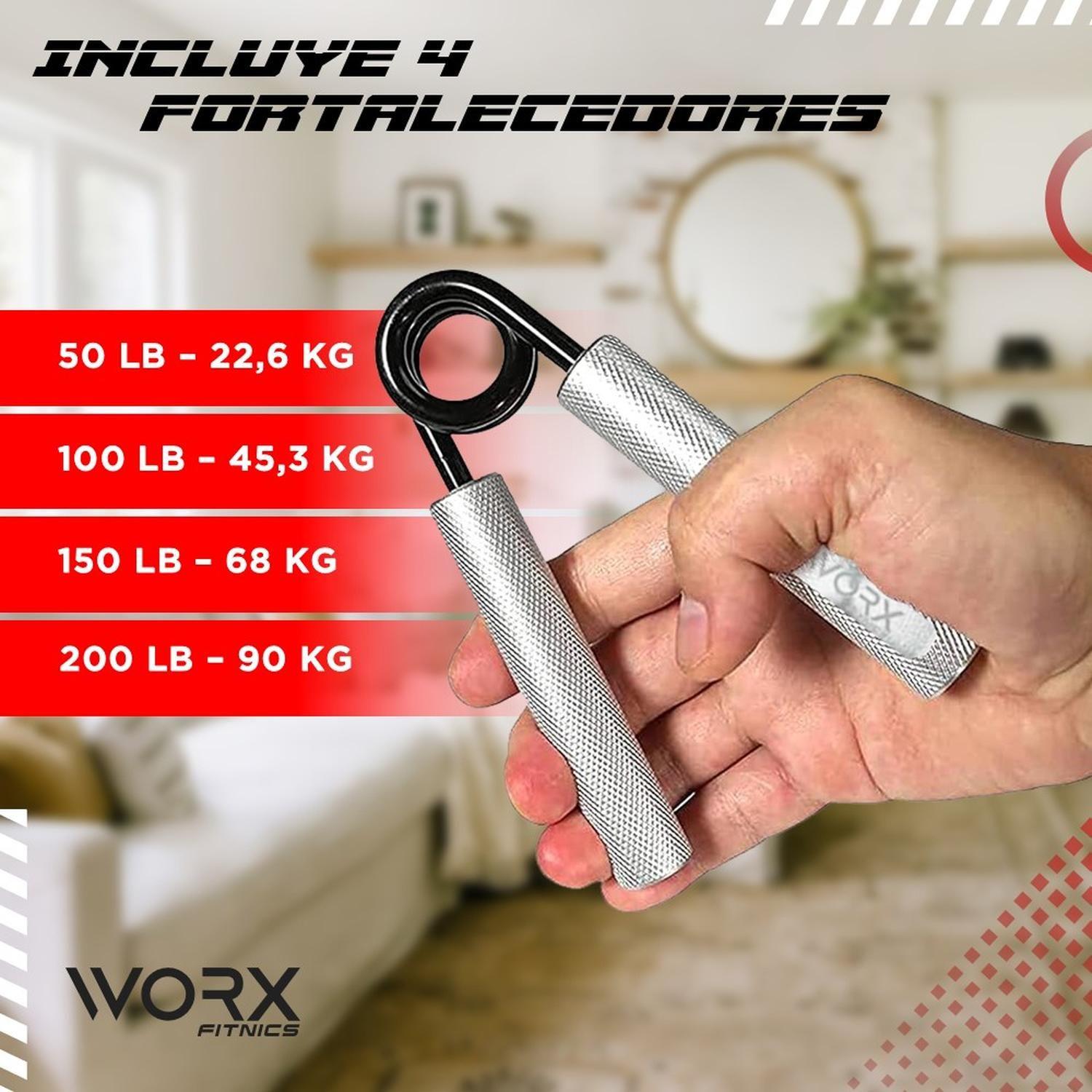 Hand Grip Set Ejercitadores de Manos Metalicos Worx Set de 4-1