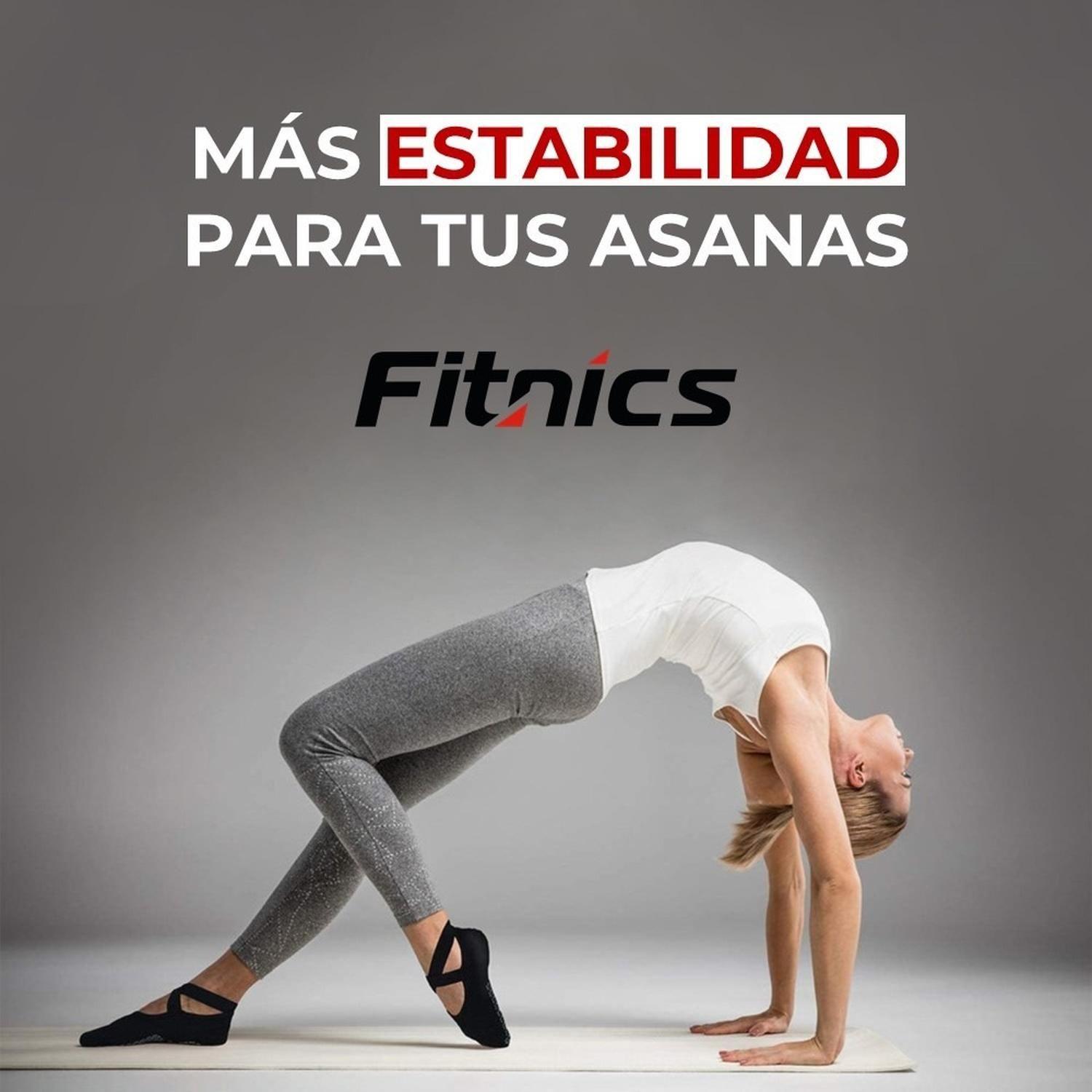 Calcetines Antideslizantes Yoga Pilates Fitnics Set 3 Pares Gris Morado Azul-4
