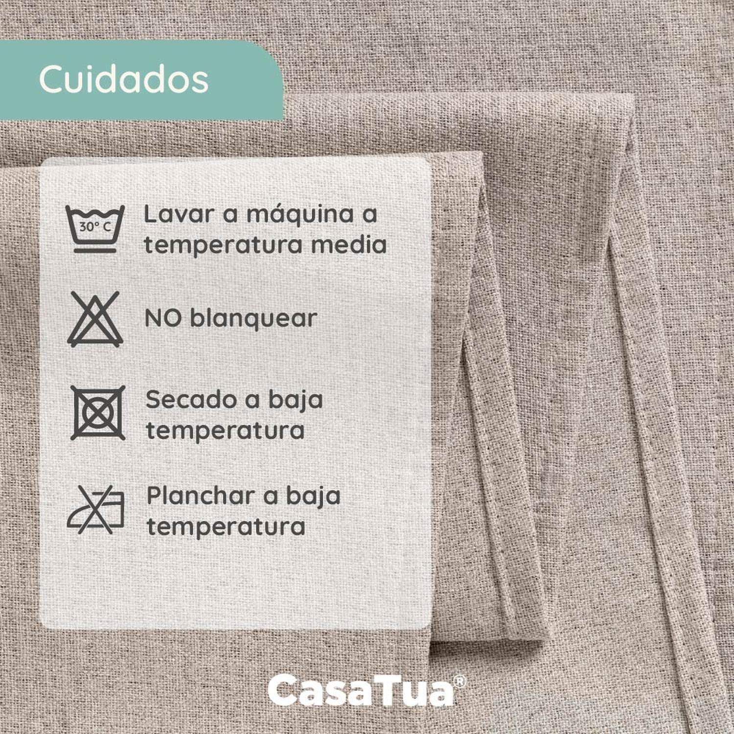 Cortina 100% Blackout 160x107 Casatua Look Lino Set 2 Paños-8