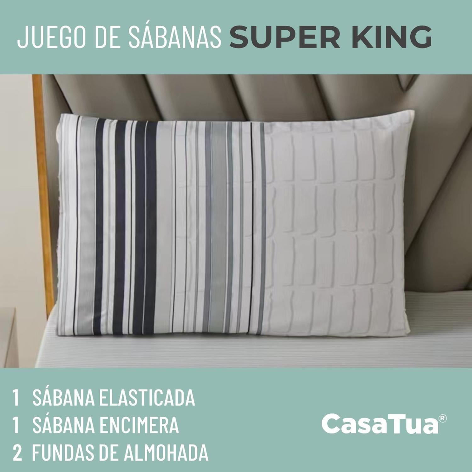 Juego Sabanas Estampadas Ultra Suave +Funda Almohada Casatua Súper KingDiseño 2-3