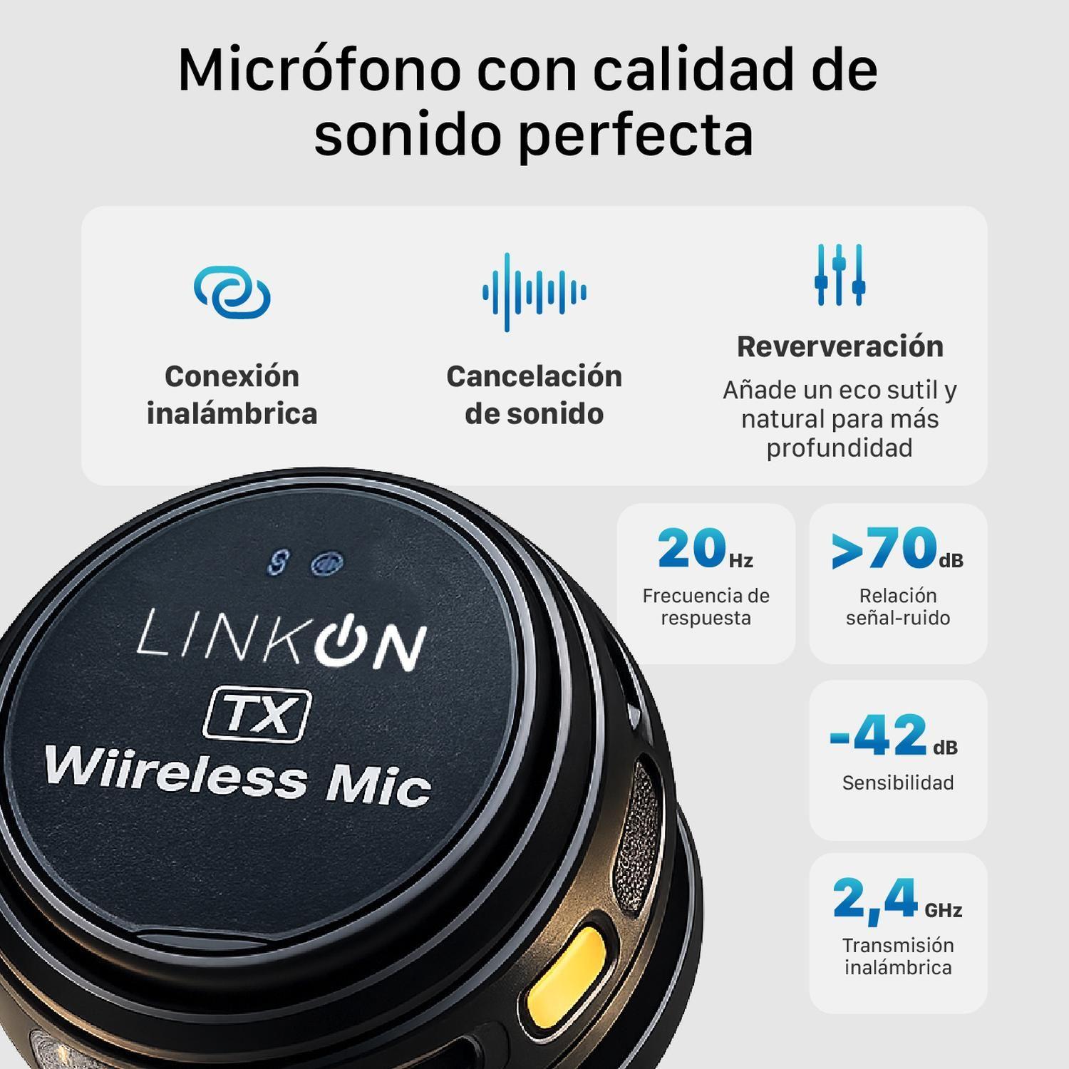 Microfono Inalambrico para Celular Linkon Solapa Lavalier x2-2