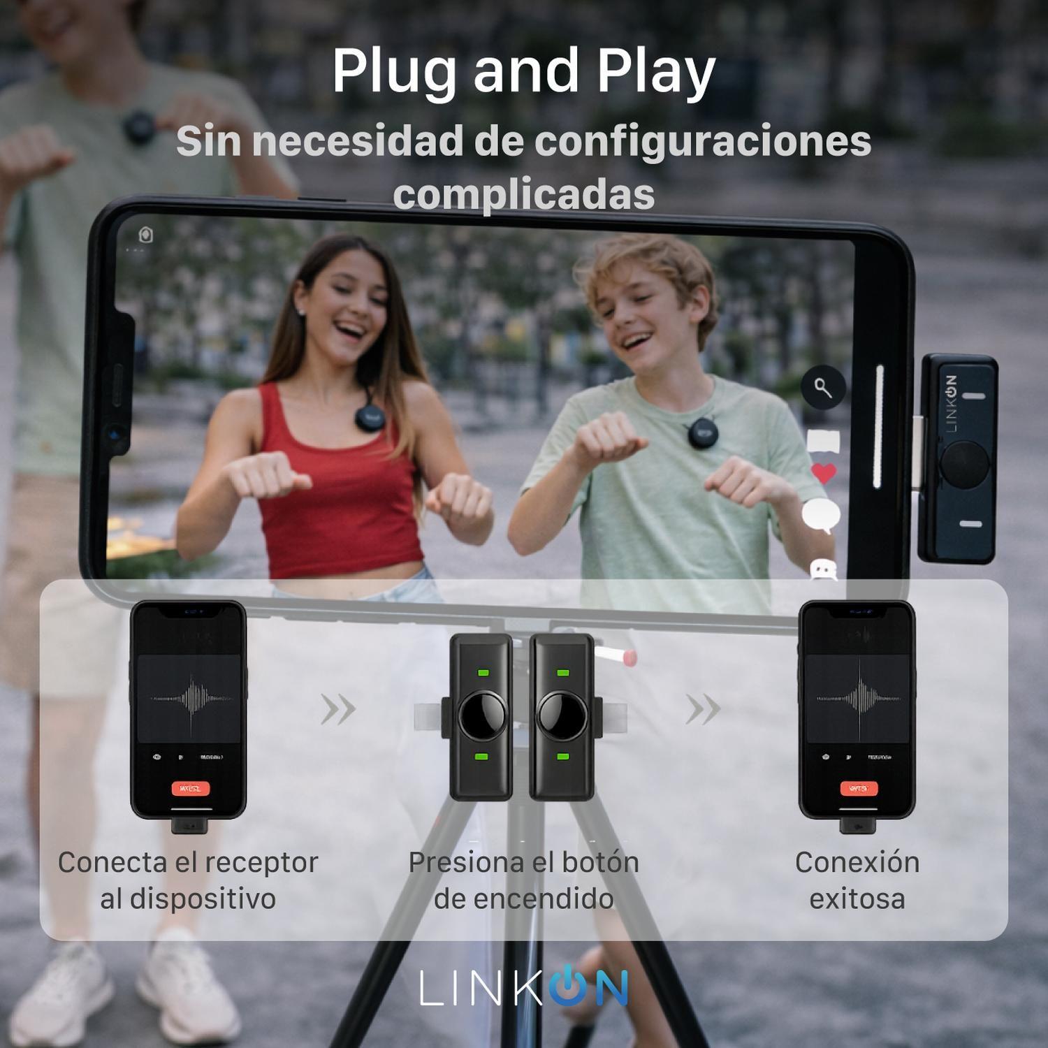 Microfono Inalambrico para Celular Linkon Solapa Lavalier x2-3
